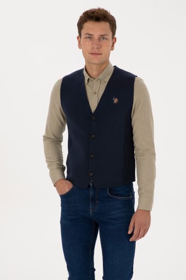ژاکت تریکو  لاجورد  اندامی  مردانه یو اس پولو | US POLO ASSN