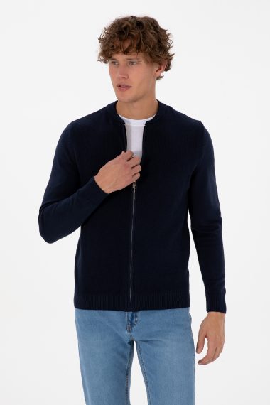 ژاکت تریکو بیسیک  لاجورد  رگولار  مردانه یو اس پولو | US POLO ASSN