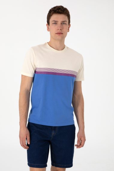 تی شرت یقه گرد رگولار فیت  نیلی  رگولار  مردانه یو اس پولو | US POLO ASSN
