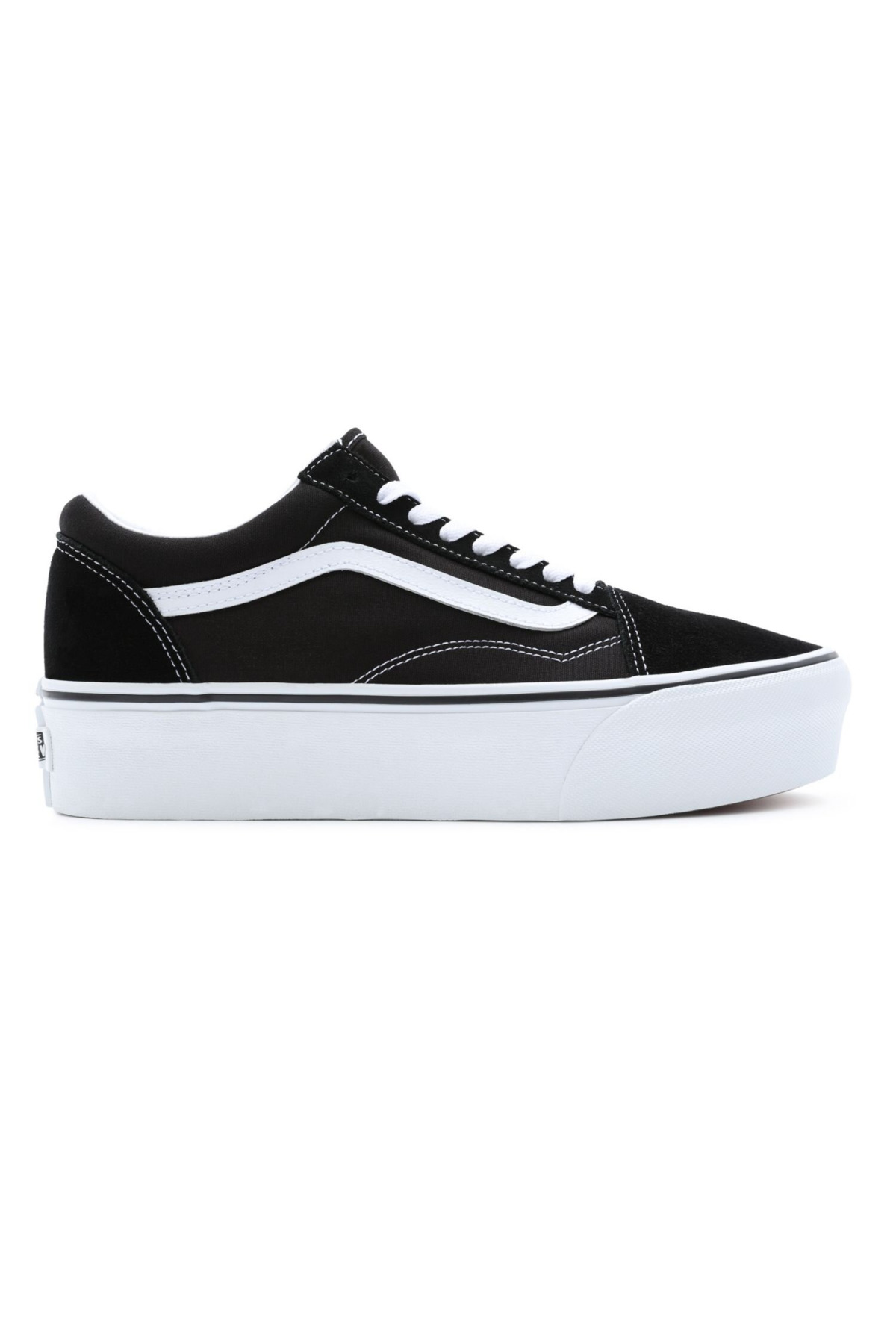 اسنیکر زنانه راسته | ونس Vans ua-old-skool-stackform-black-true-white-