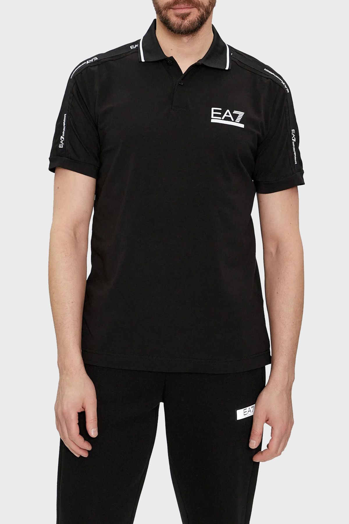 پولوشرت مردانه طرح دار آستین کوتاه | EA7 3DPF20 PJ03Z 1200