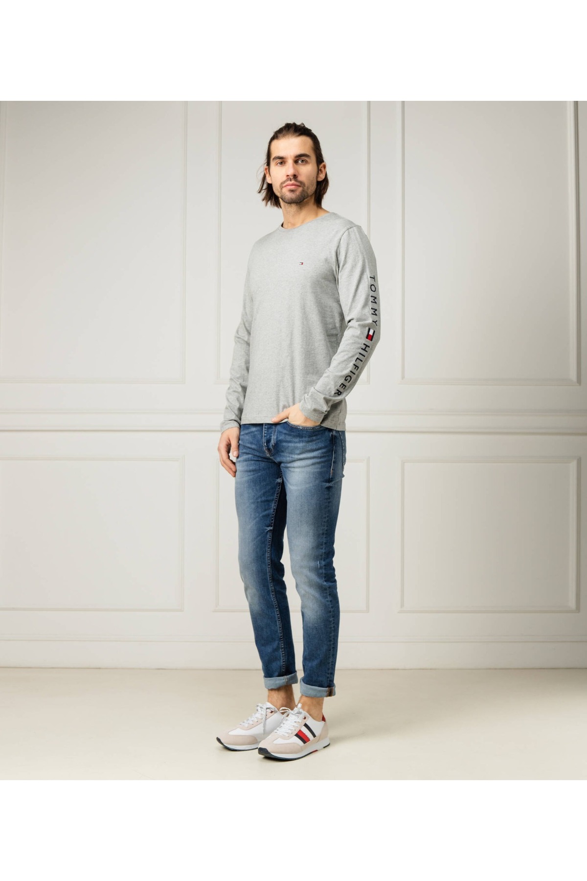 تی شرت مردانه اسلیمی آستین بلند | تامی هیلفیگر Tommy Hilfiger MW0MW12514-TO