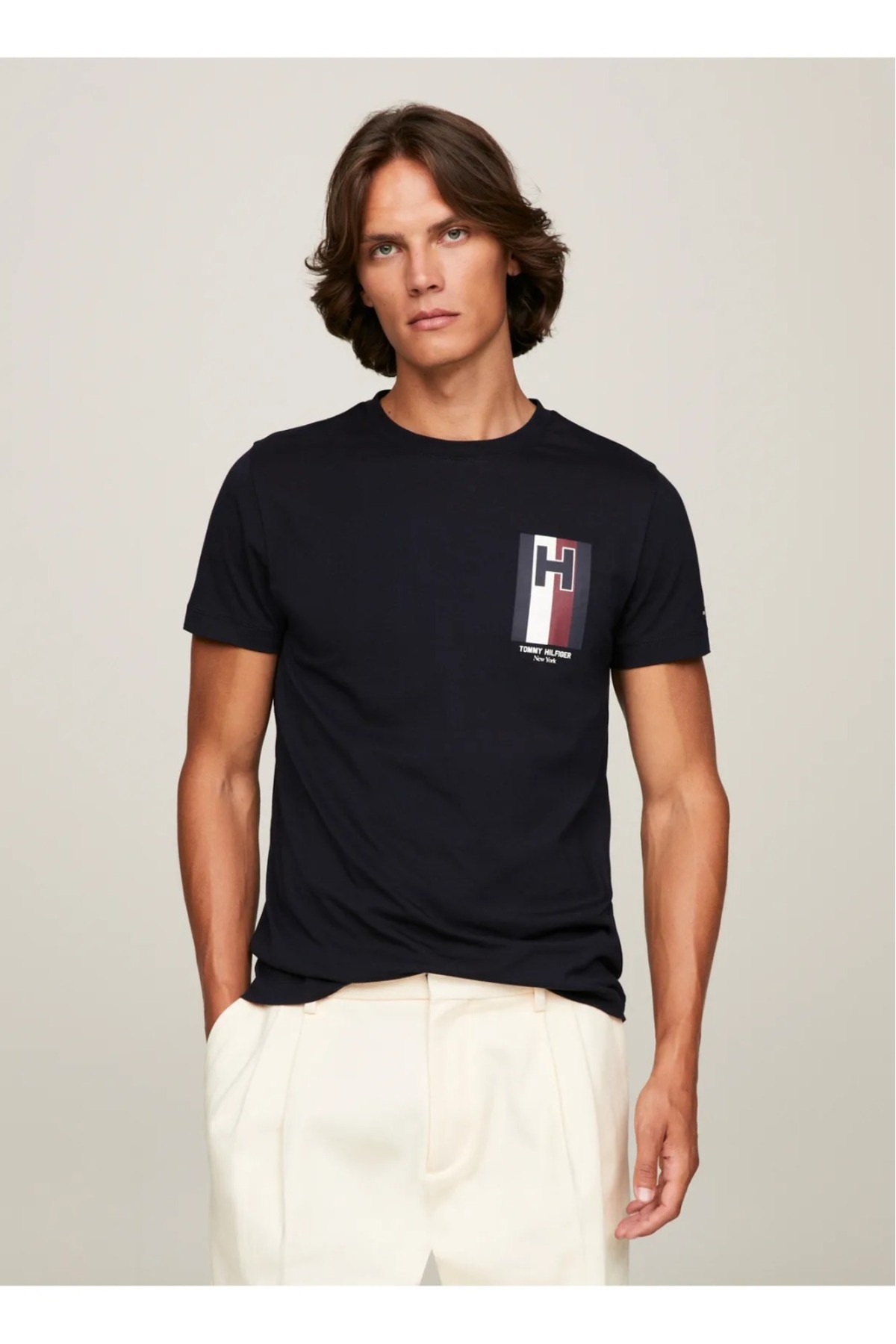 تی شرت مردانه طرح دار بند دار | تامی هیلفیگر Tommy Hilfiger MW0MW33687-TH
