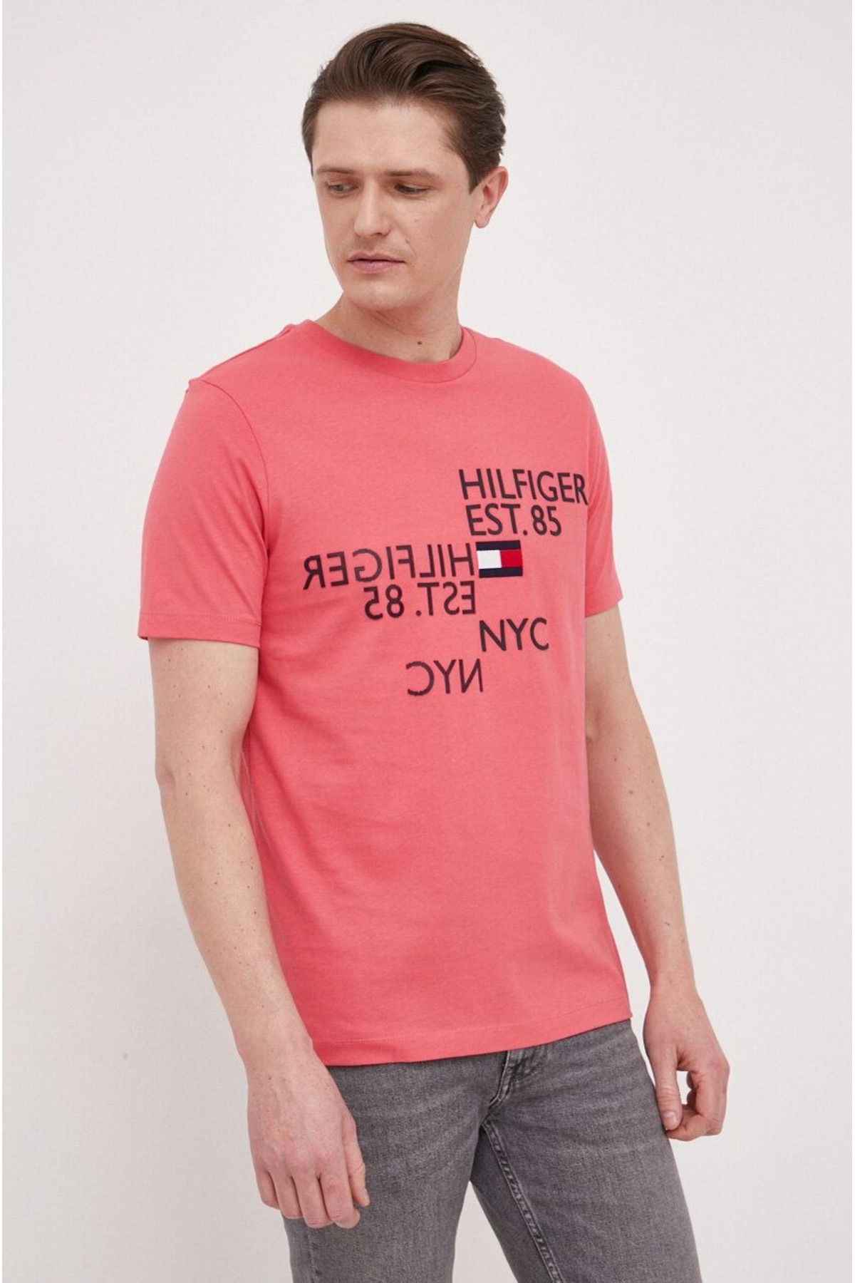 تی شرت مردانه طرح دار بند دار | تامی هیلفیگر Tommy Hilfiger MW0MW30037-TH