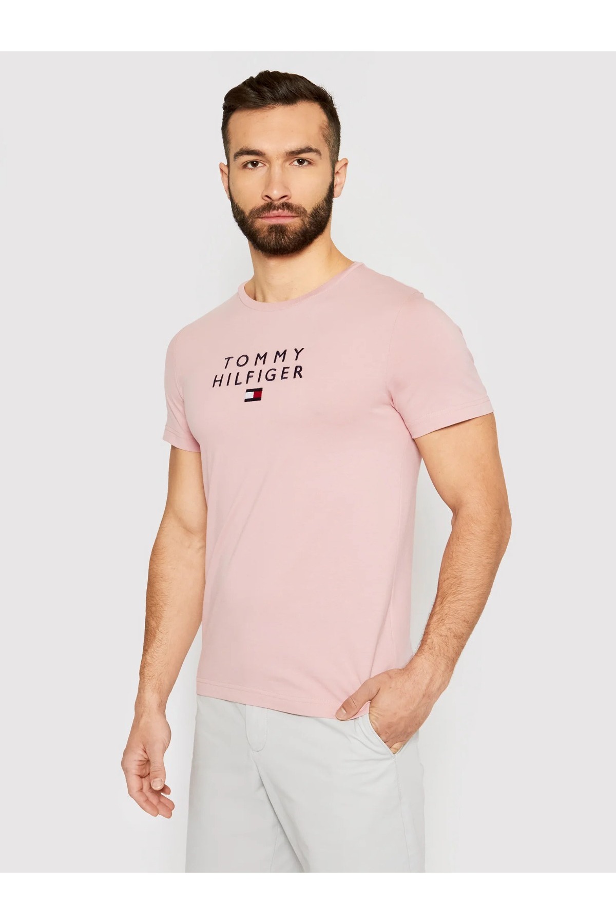 تی شرت مردانه اسلیمی آستین کوتاه | تامی هیلفیگر Tommy Hilfiger MW0MW17663-TO