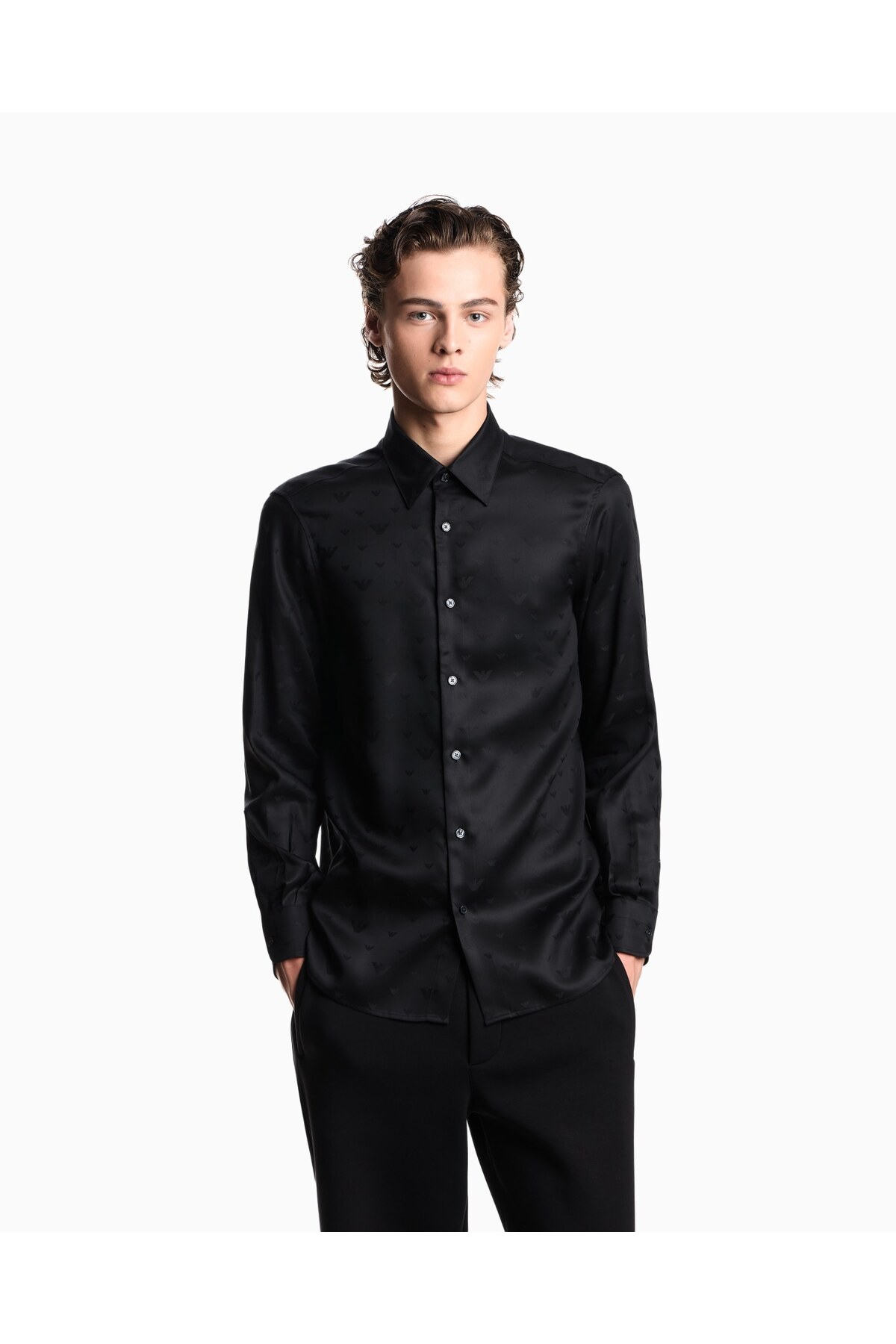 پیراهن مردانه طرح دار آستین بلند | امپوریو آرمانی Emporio Armani EM001537 AF15074