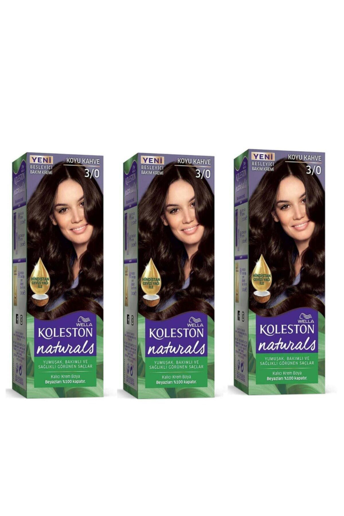 رنگ موی طبیعی کلستون 3/0 قهوه ای تیره X 3 عدد رنگ مو زنانه | ولا Wella SAC.000588-3