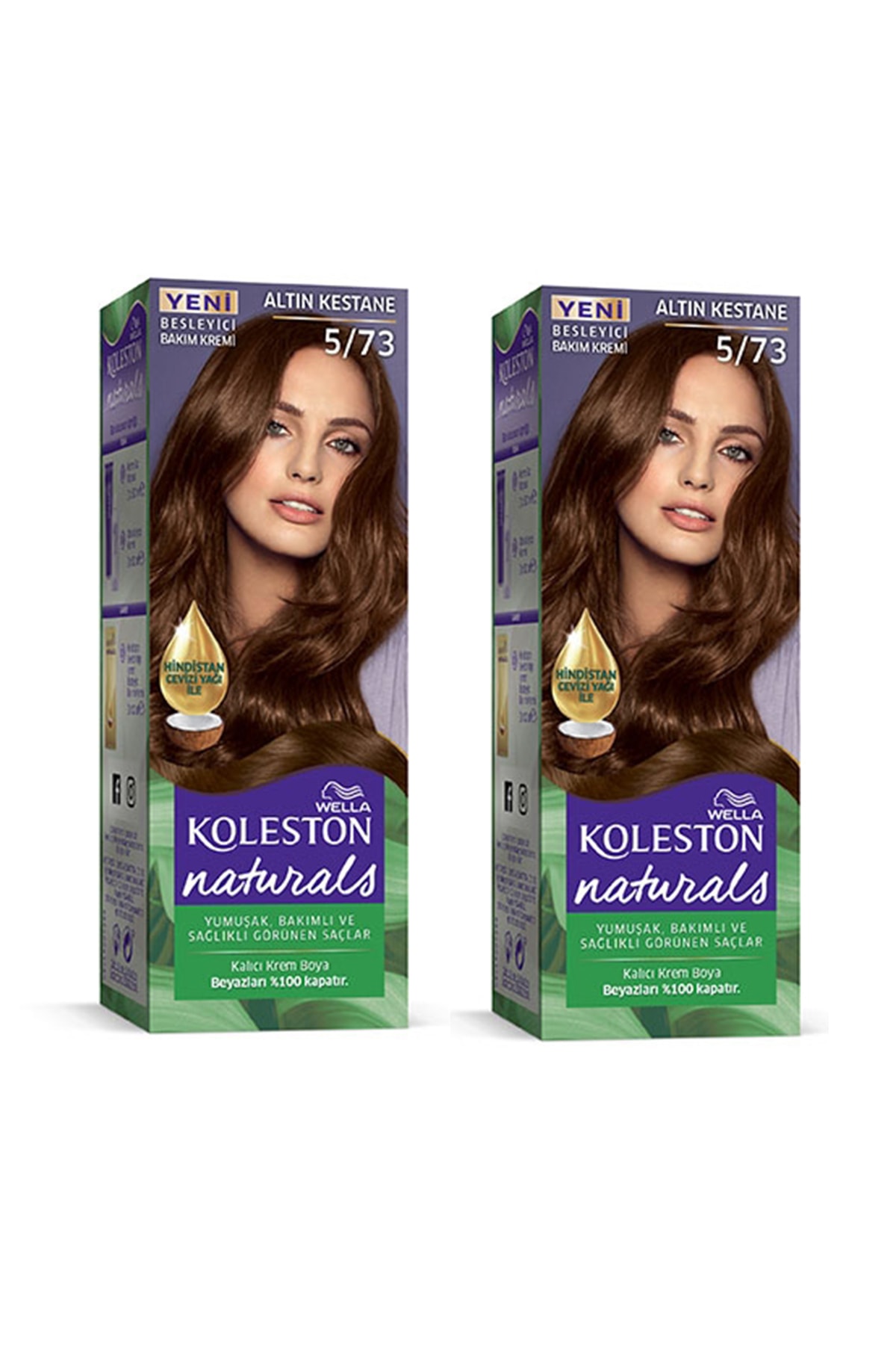 رنگ موی Naturals طلایی بلوطی 5-73 بسته 2x رنگ مو زنانه | ولا Wella RYL-3KLN209-573