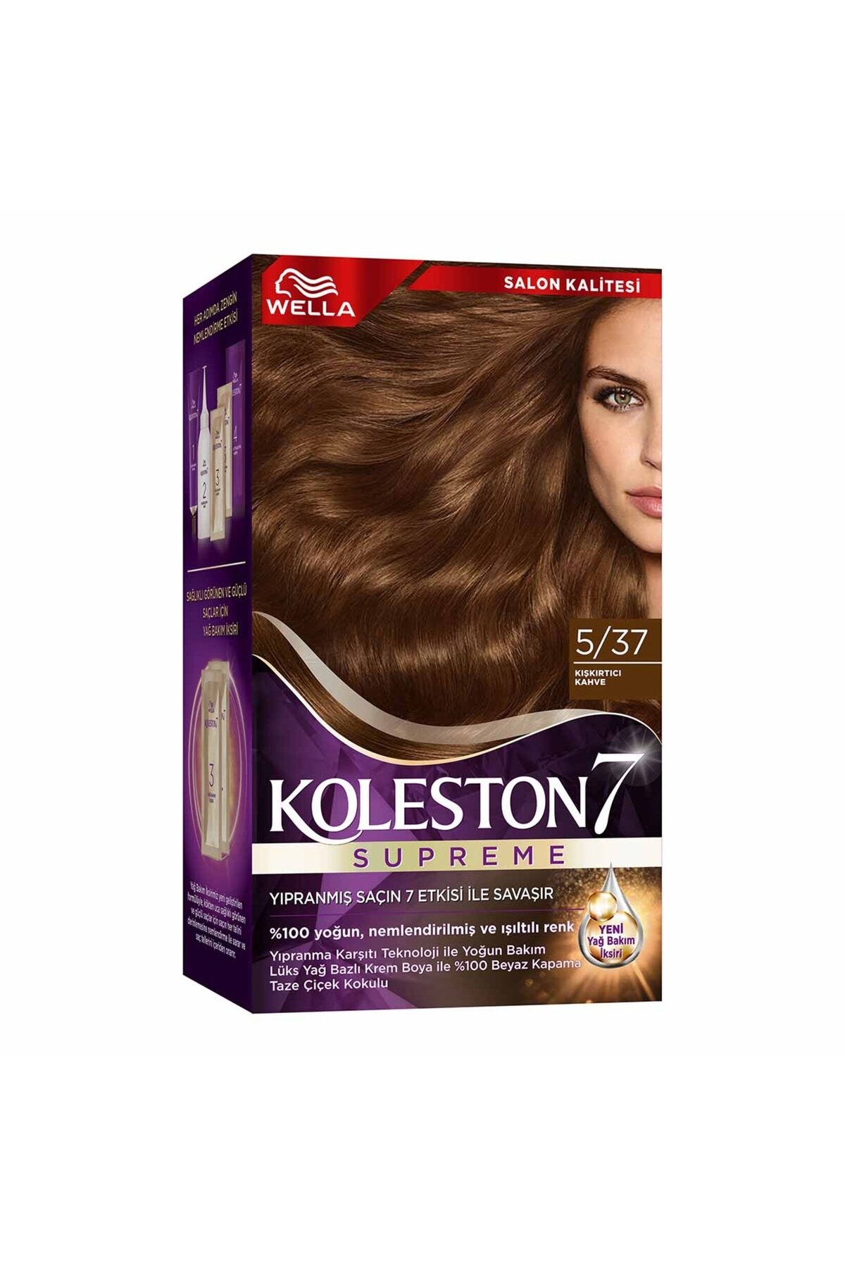 رنگ موی Koleston Supreme 5/37 قهوه ای تحریک کننده رنگ مو زنانه | ولا Wella 34485124