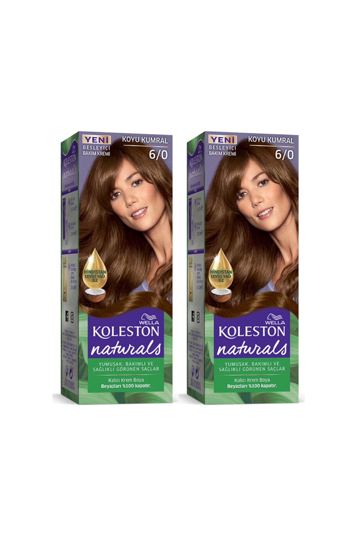 رنگ موی Koleston Naturals 6/0 قهوه ای تیره 2 عدد رنگ مو زنانه | ولا Wella KOLESTON-41-2LI