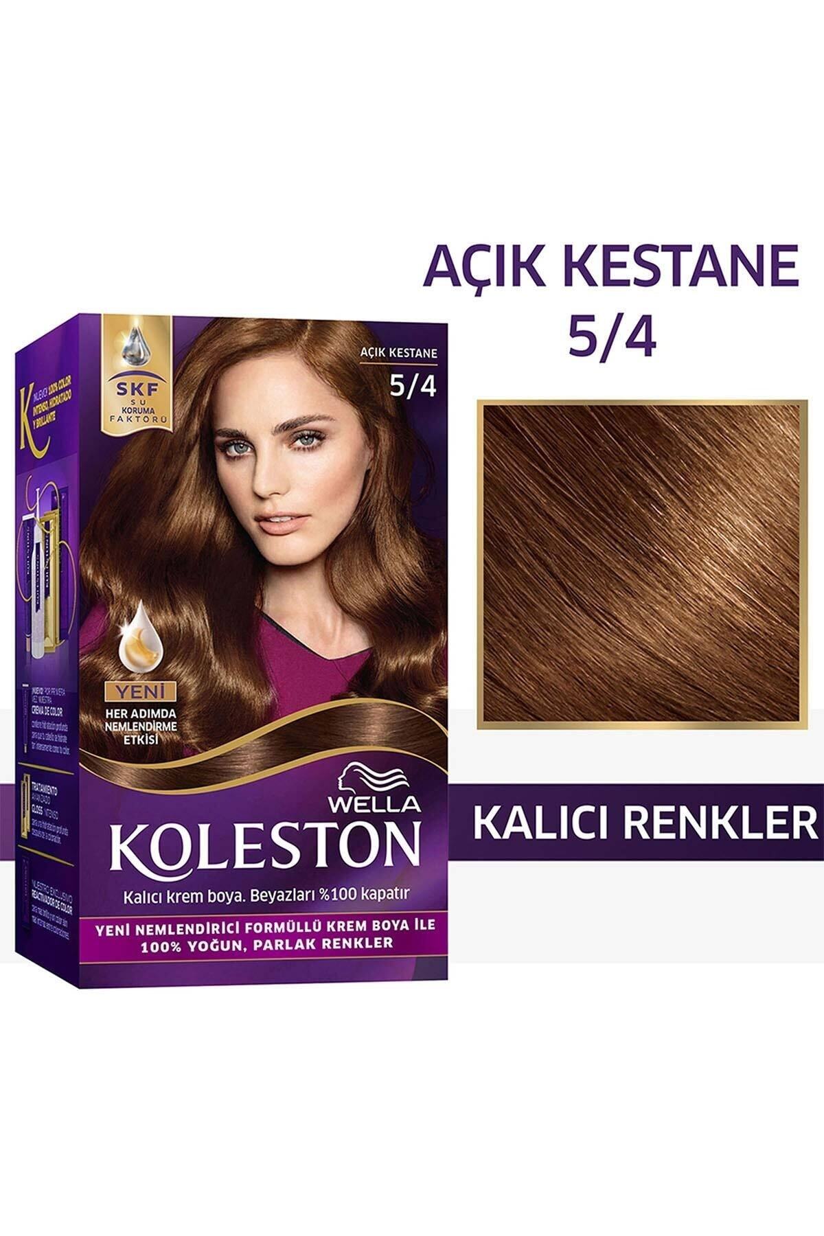 کیت کولستون رنگ مو 5/4 شاه بلوطی روشن رنگ مو زنانه | ولا Wella KolestonKit