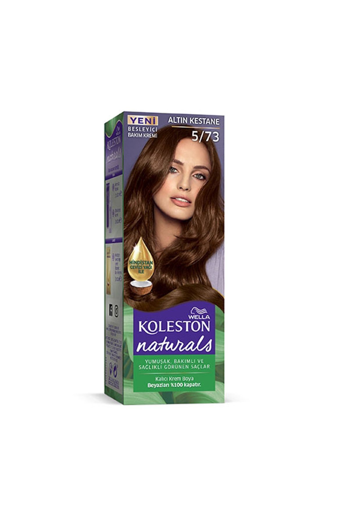 Toptanbulurum Naturals Hair Dye Golden Chestnut 5/73 رنگ مو زنانه | ولا Wella RYL-3KLN209-573