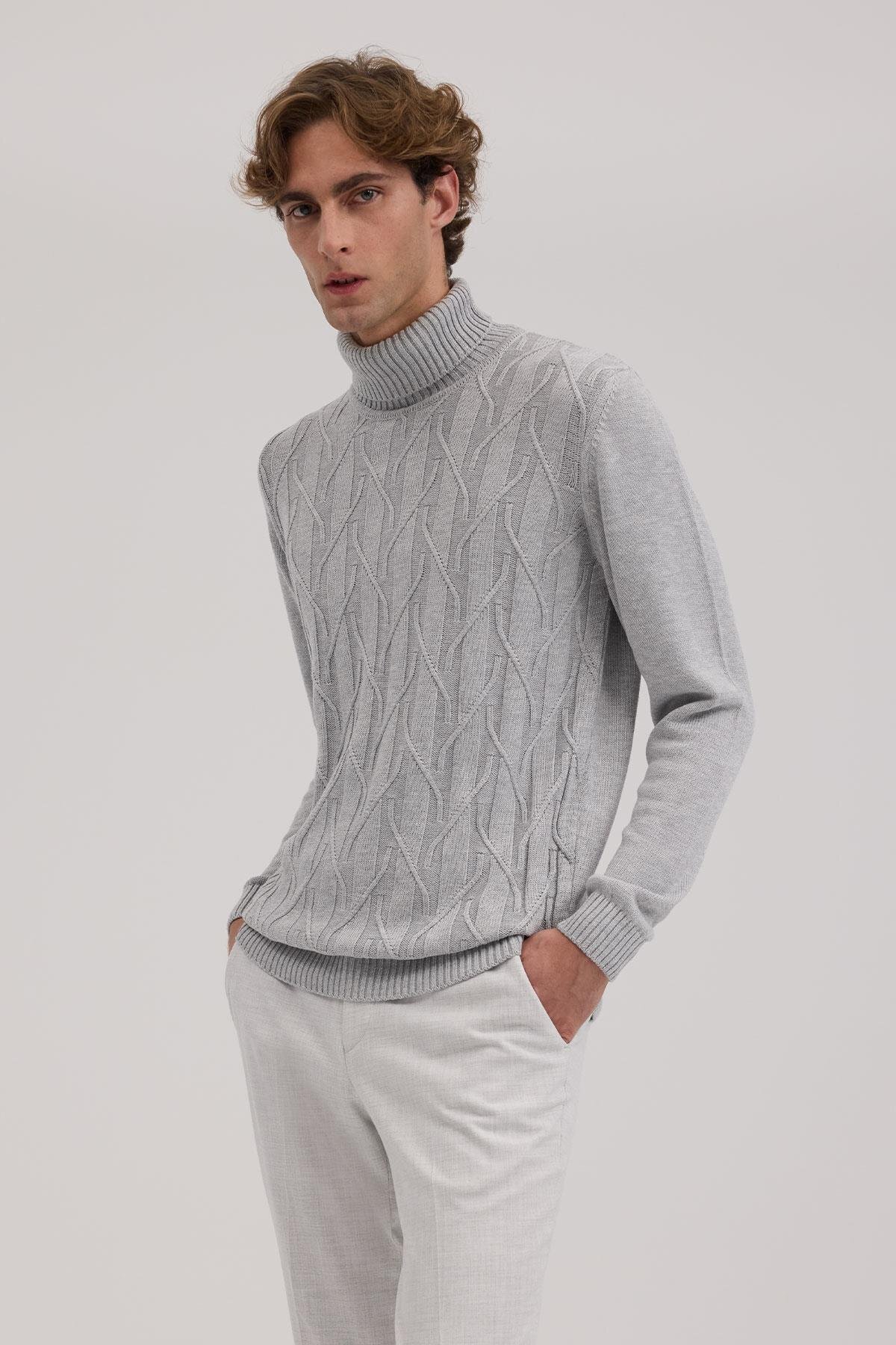 بافت مردانه طرح دار آستین بلند | جاکامن Jakamen JK38SF06M024