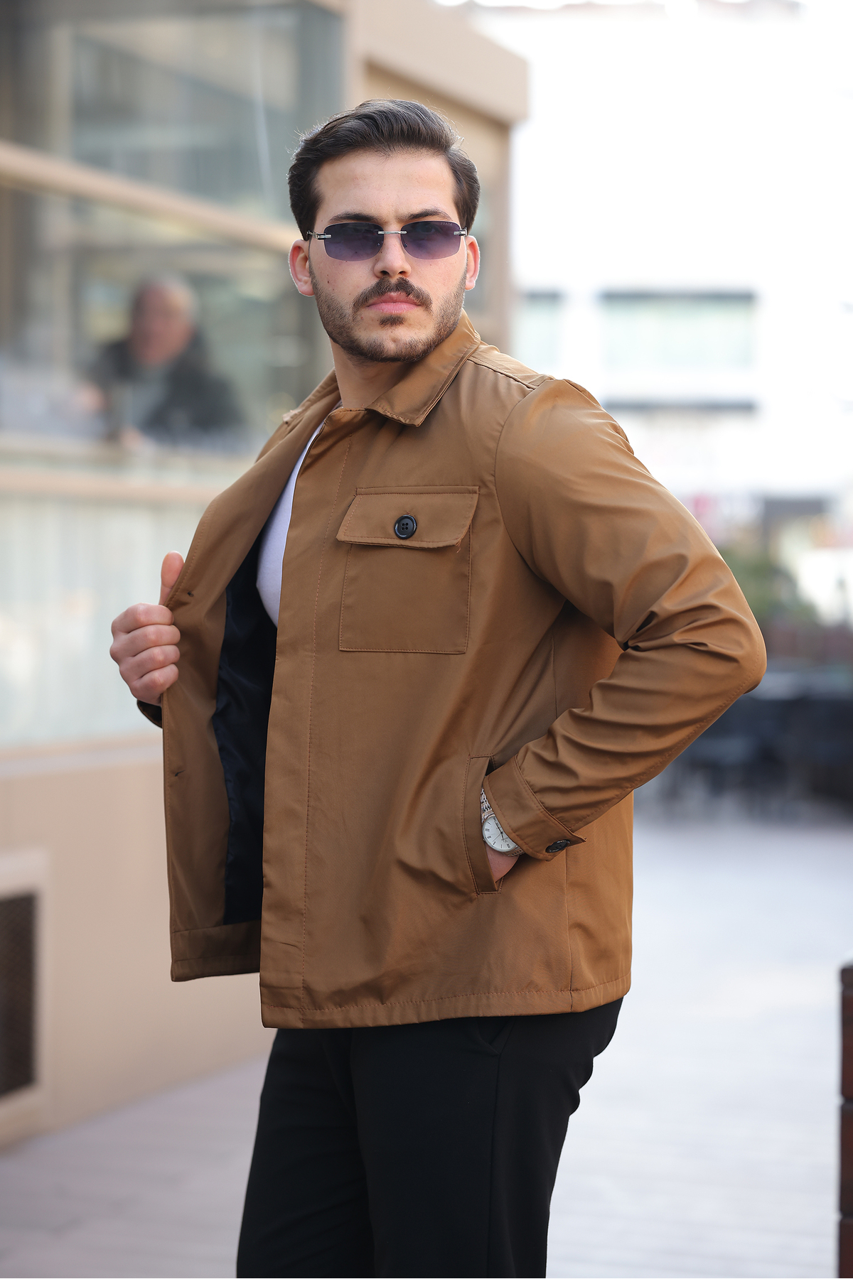 کاپشن مردانه راسته آستین بلند | gm giyimarket 204