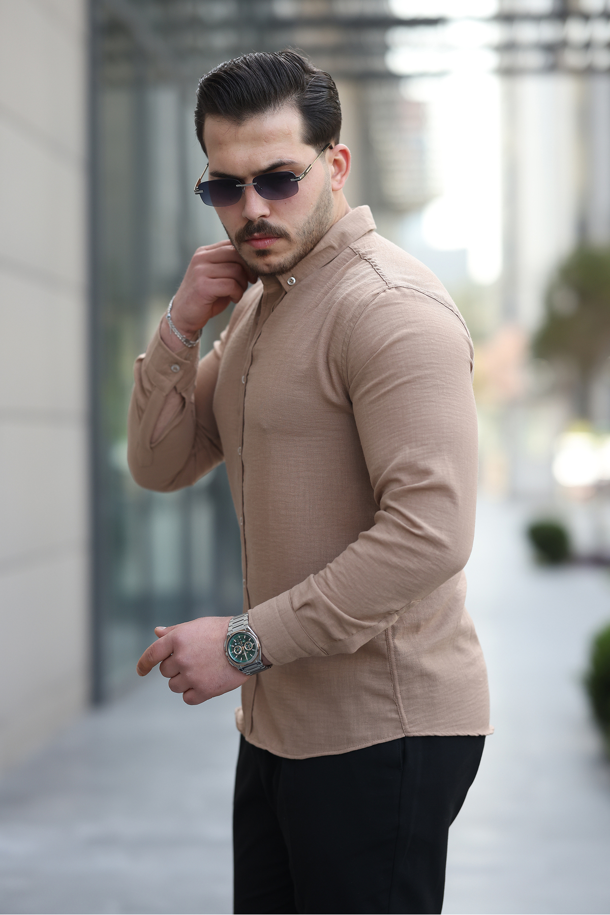 پیراهن مردانه راسته آستین بلند | مرو لایف Mero Life MERO-300