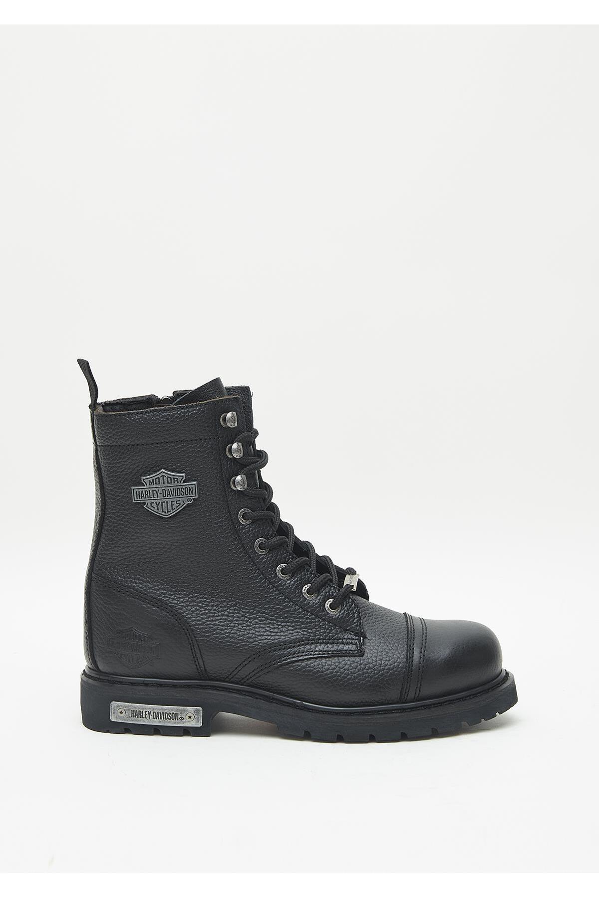 بوت مردانه طرح دار | هارلی دیویدسون Harley Davidson 025M100553_Black-Baskılı-Deri