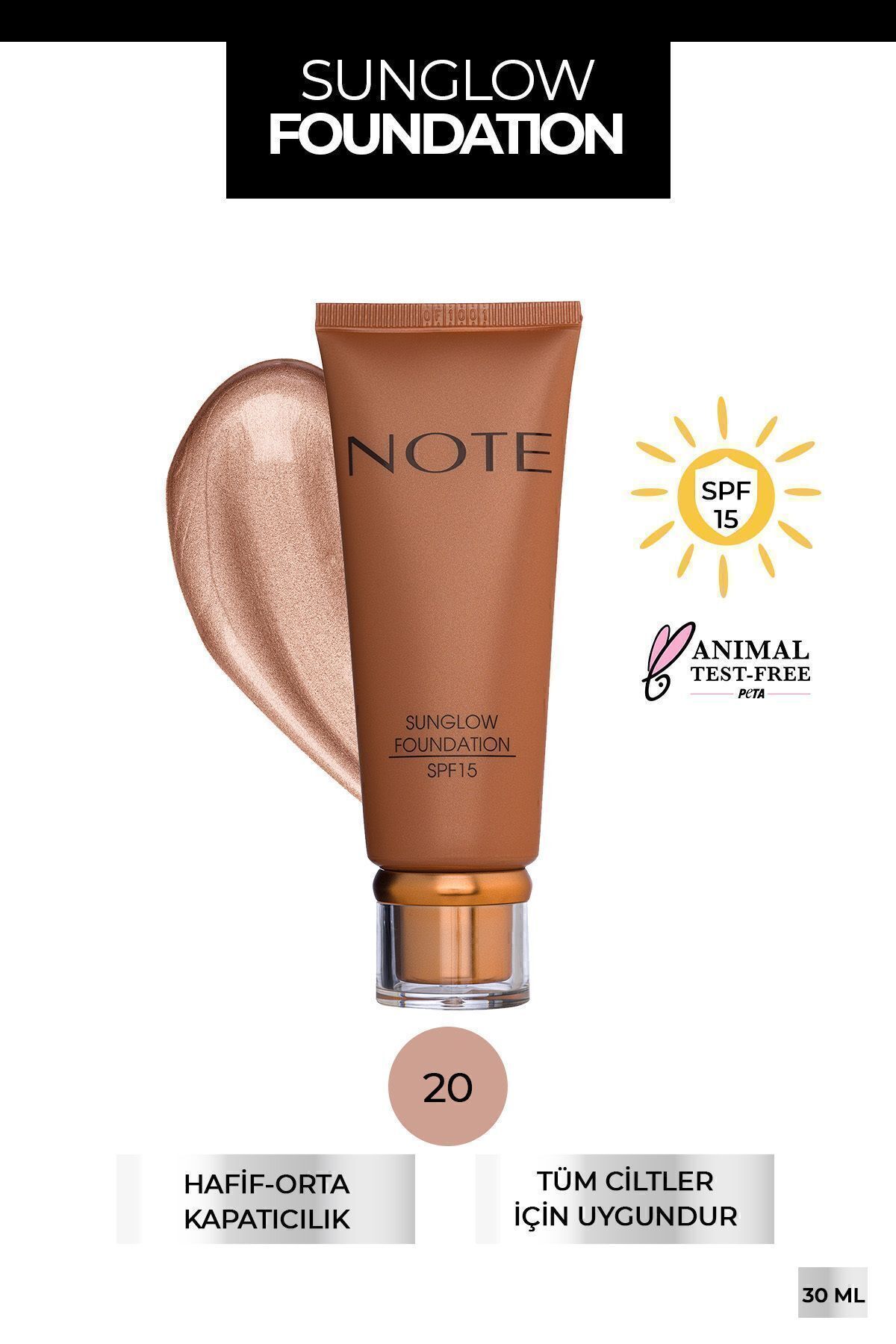 فاندیشن زنانه | نوت کازمتیکس Note Cosmetics FND SUN GLOW