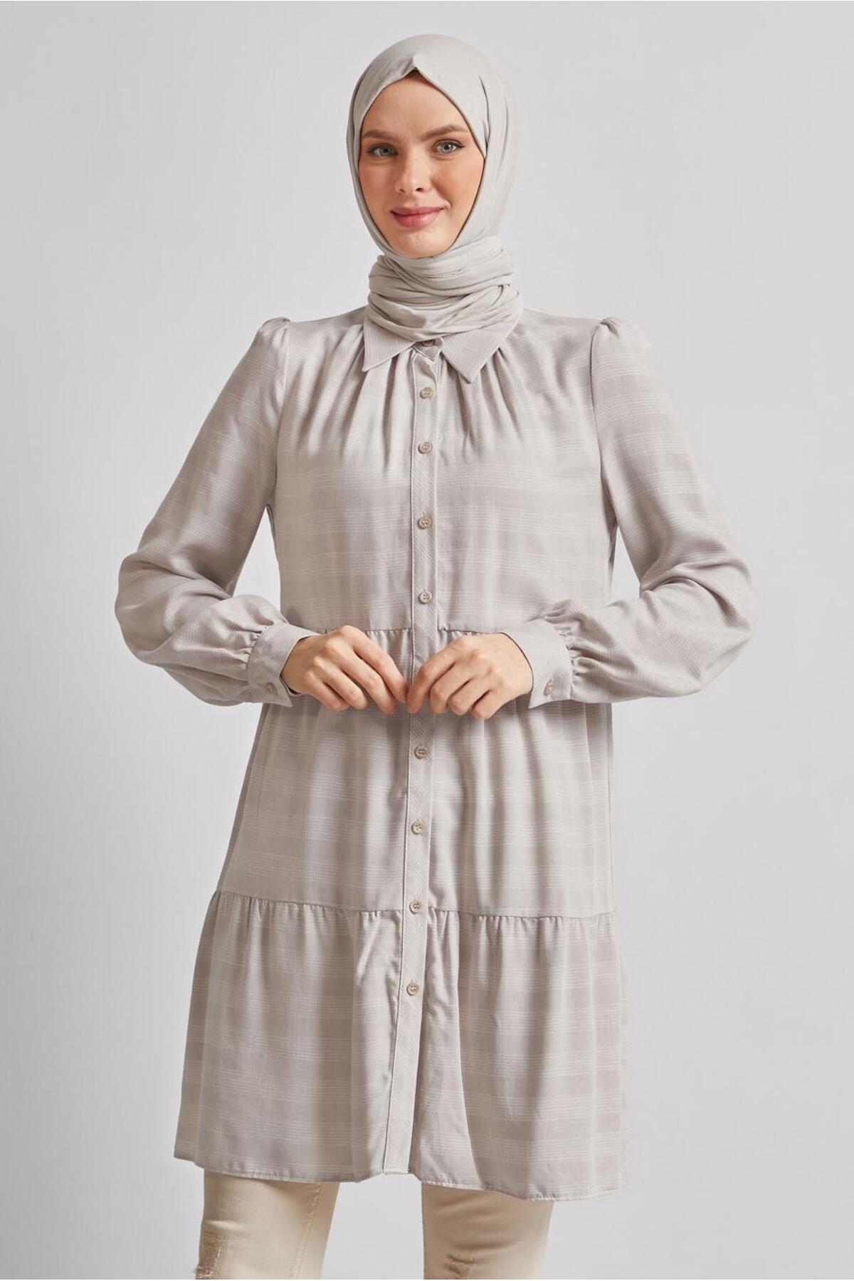 تونیک زنانه راسته آستین چین دار | آلوینا Alvina 24YTNK0044476