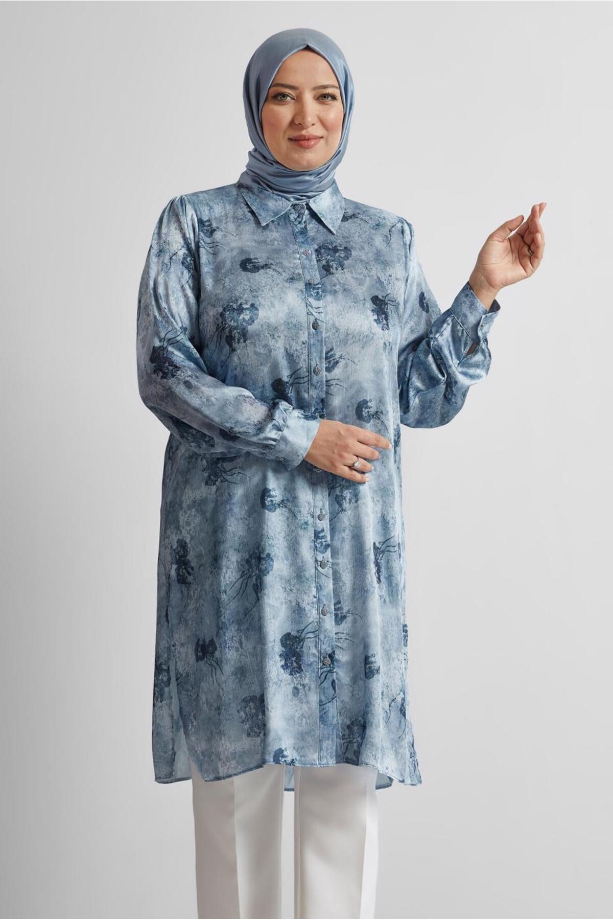 تونیک زنانه طرح دار آستین استاندارد | آلوینا Alvina 25YTNK0020738