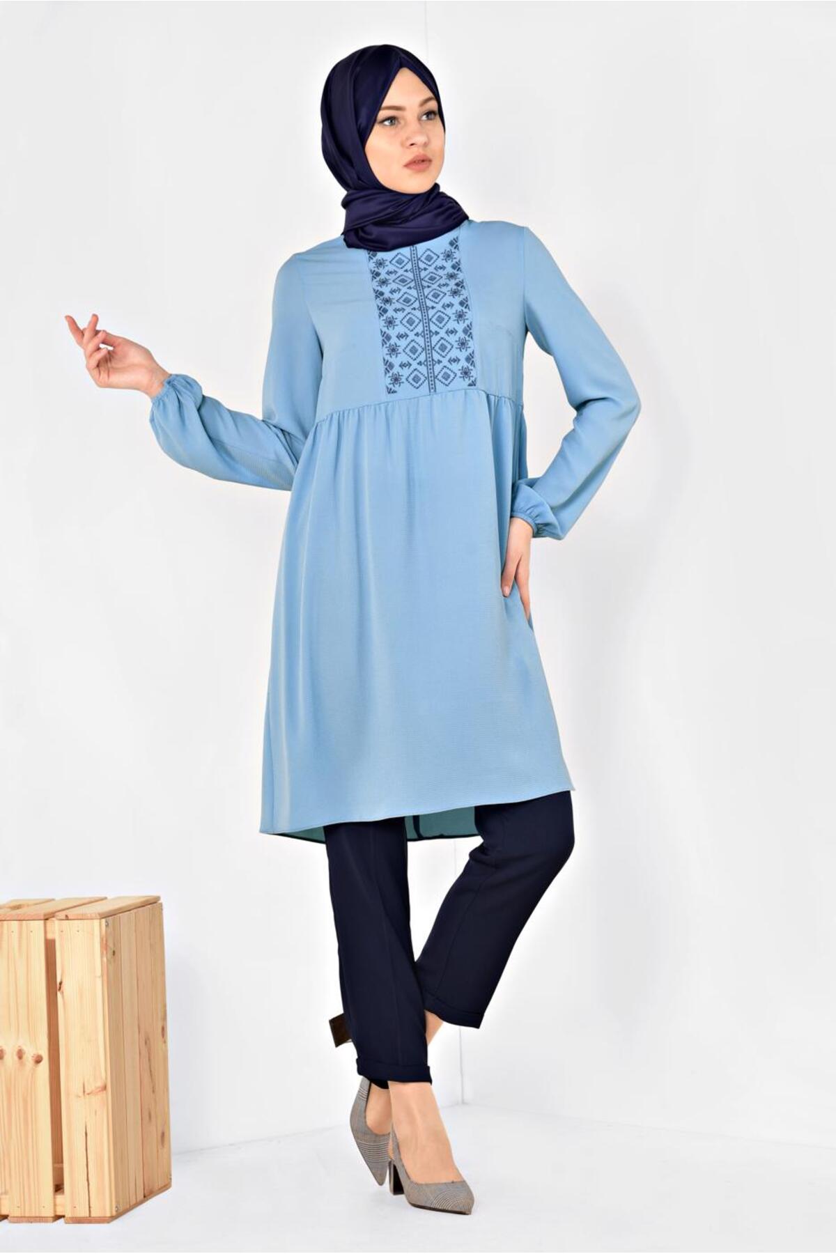 تونیک زنانه قومیتی آستین بلند | آلوینا Alvina 19YTNK004174