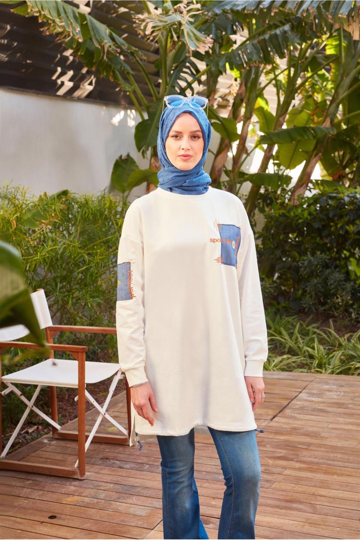 تونیک زنانه طرح دار آستین استاندارد | آلوینا Alvina 23YESF0043557