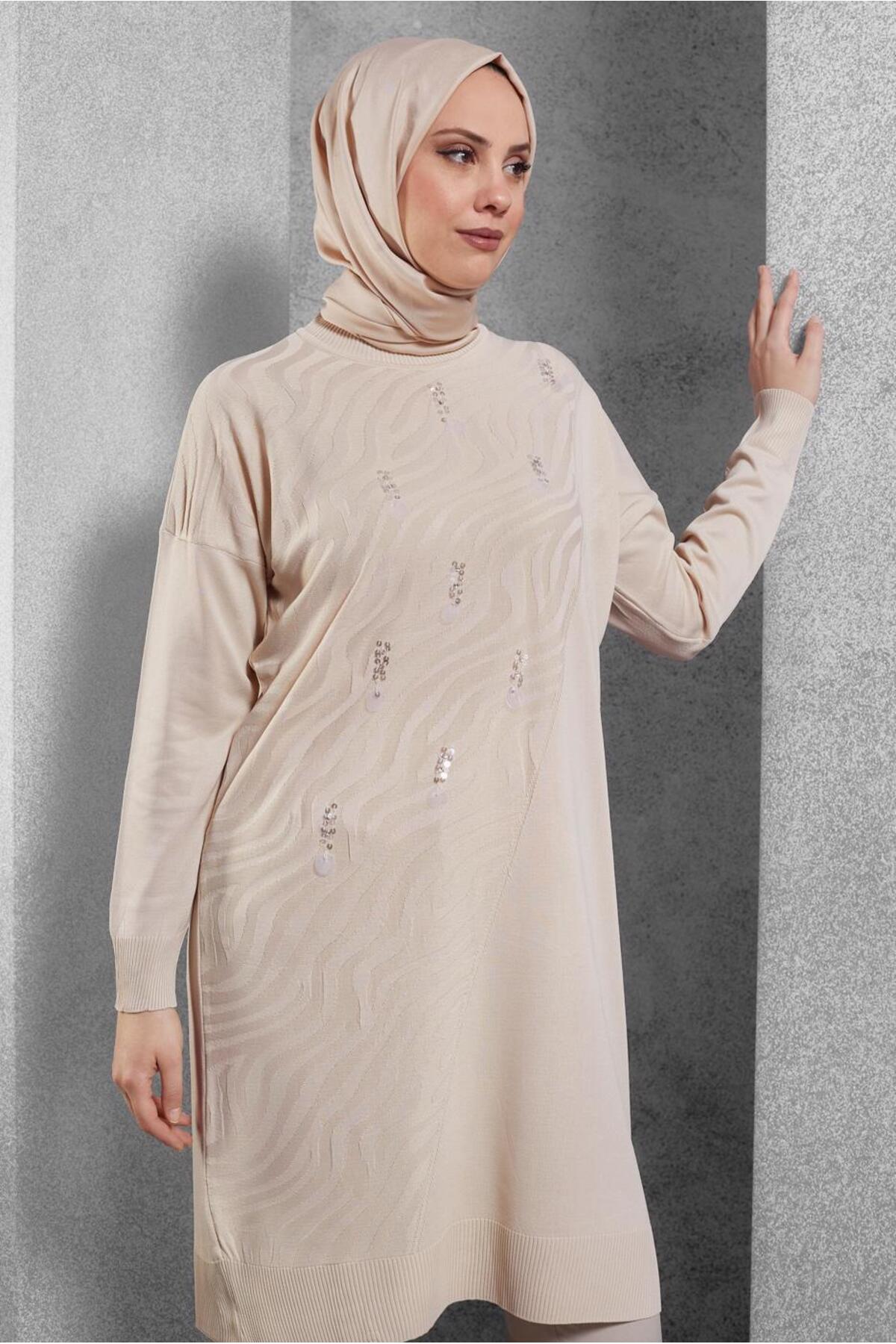 تونیک زنانه هندسی آستین بلند | آلوینا Alvina 25KTNK0044980
