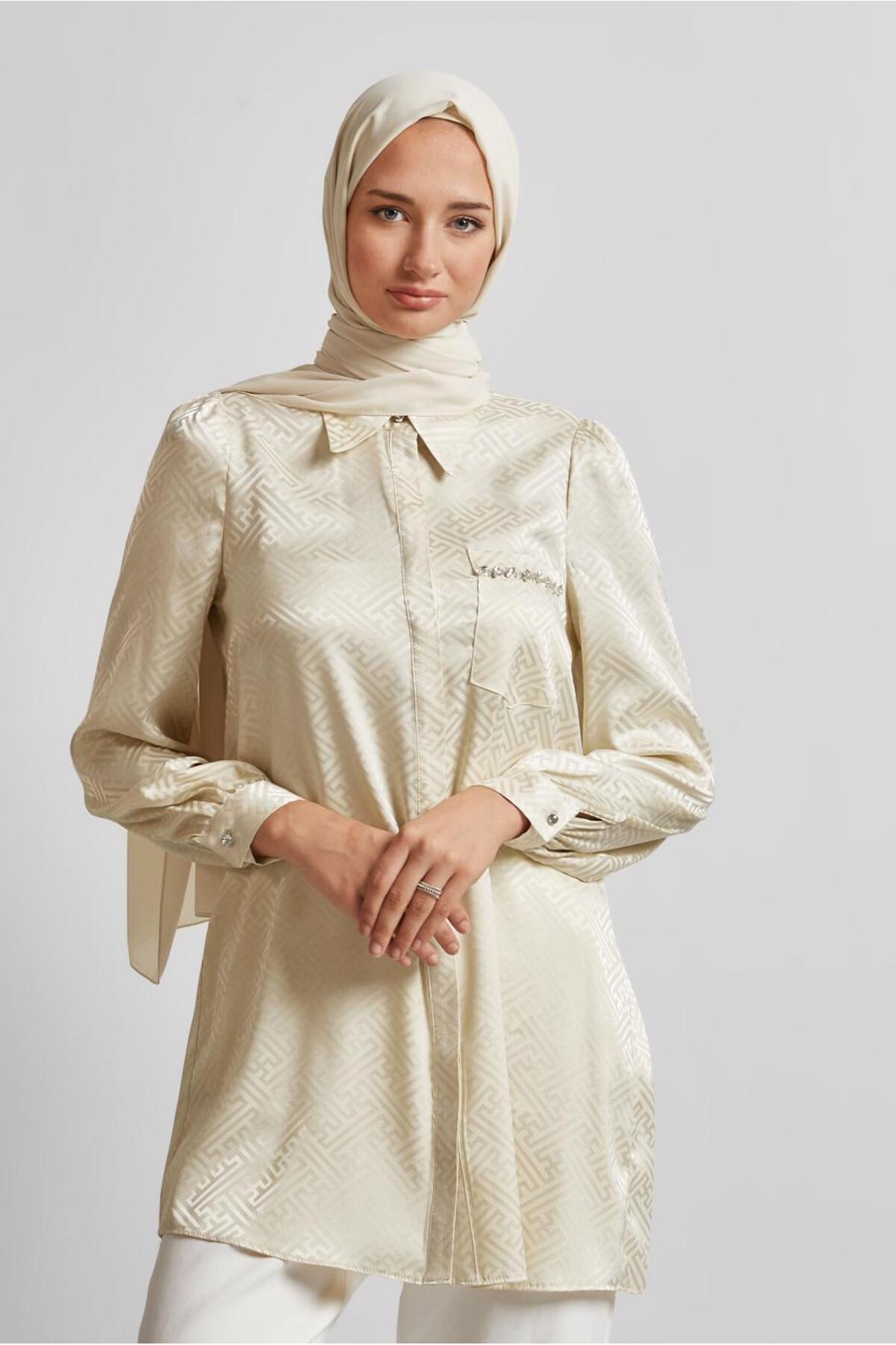 تونیک زنانه طرح دار آستین استاندارد | آلوینا Alvina 25YTNK0045724