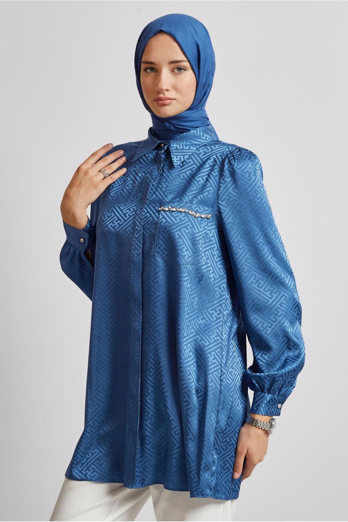 تونیک زنانه طرح دار آستین استاندارد | آلوینا Alvina 25YTNK0045724