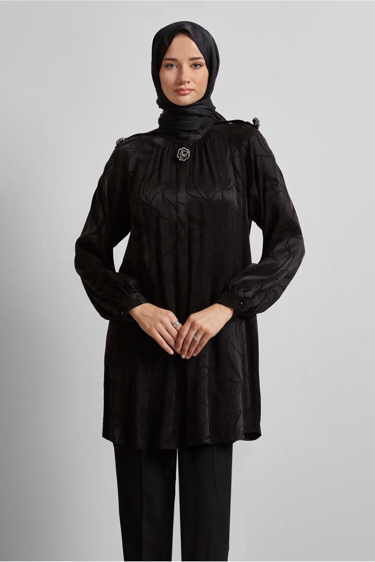 تونیک زنانه طرح دار آستین استاندارد | آلوینا Alvina 25YTNK0045652