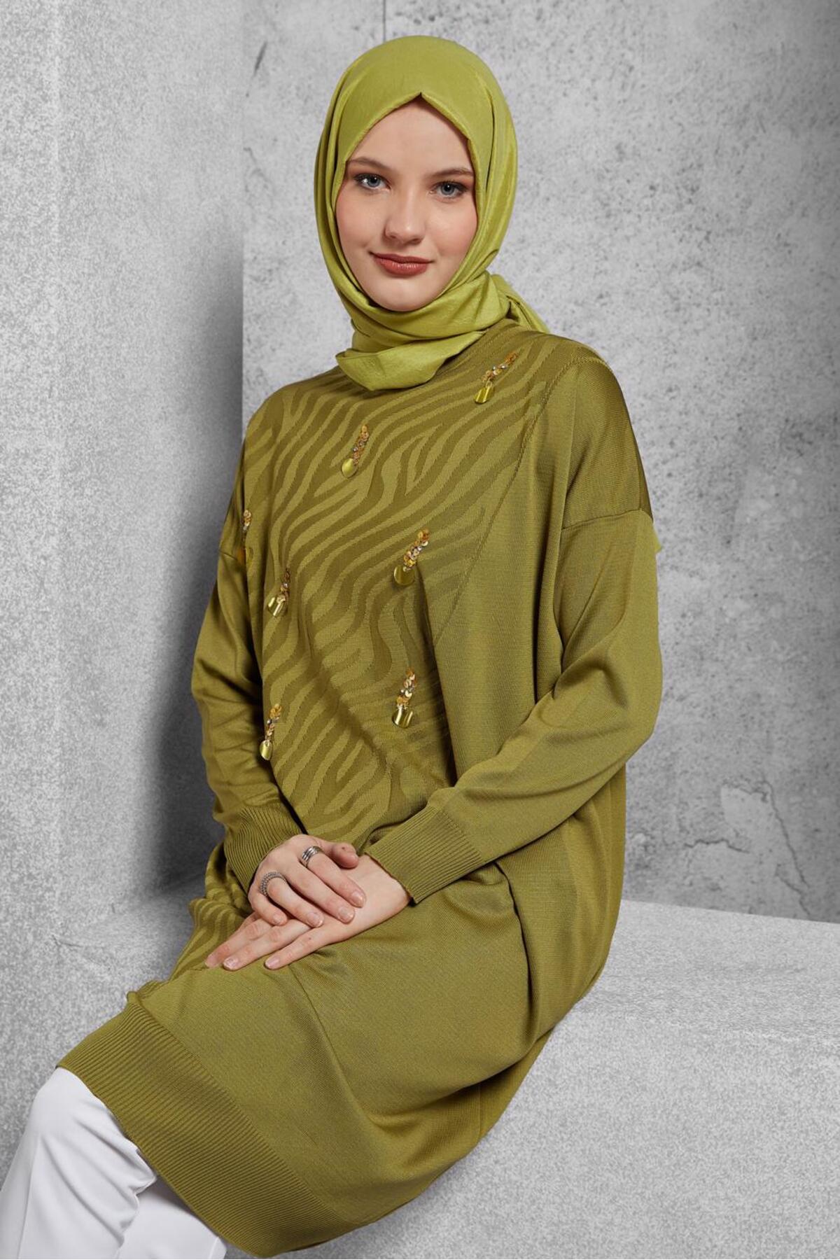 تونیک زنانه هندسی آستین بلند | آلوینا Alvina 25KTNK0044980