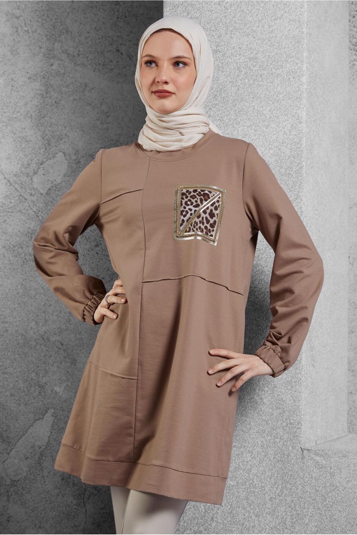 تونیک زنانه طرح دار آستین بلند | آلوینا Alvina 25KESF0045112