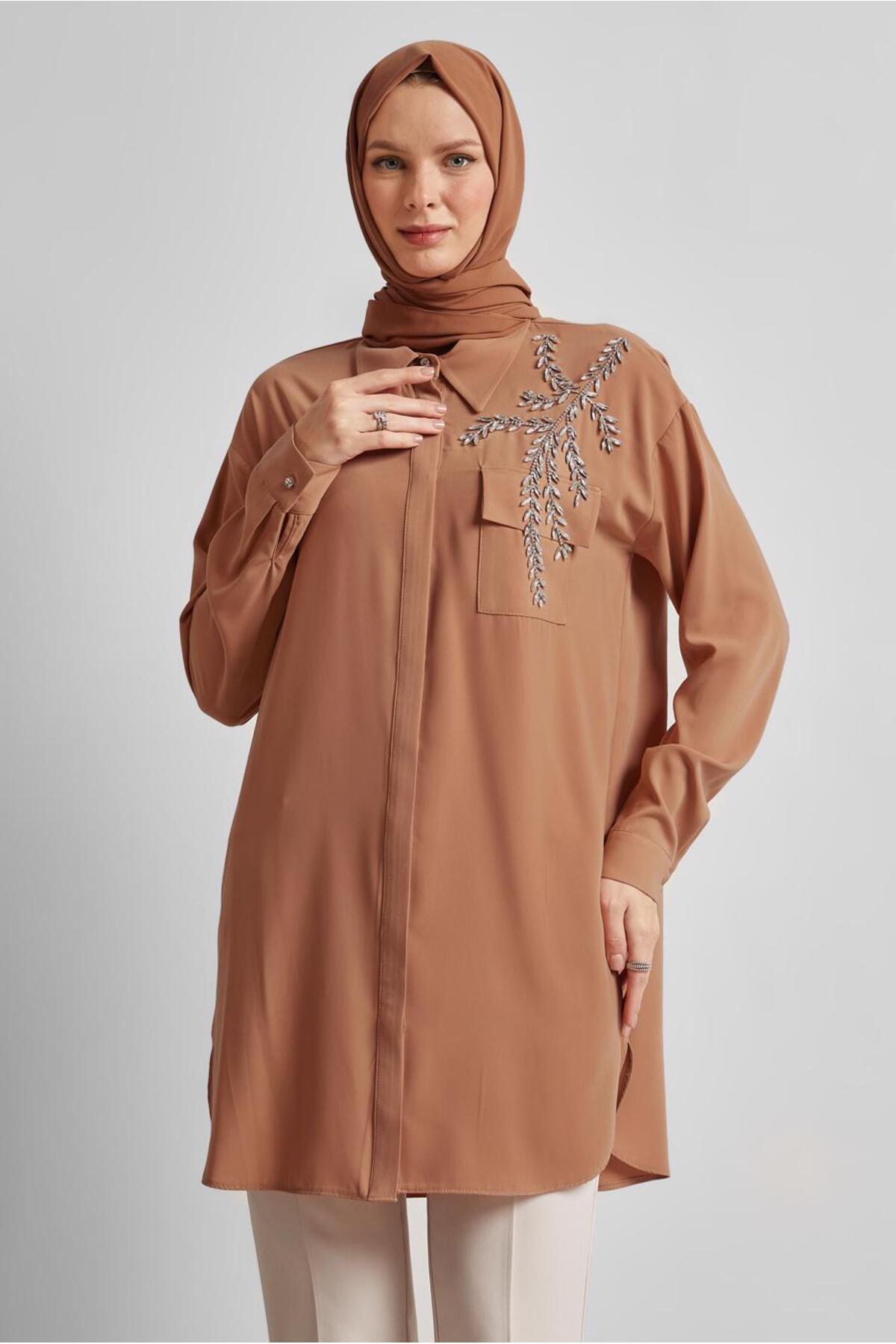 تونیک زنانه راسته آستین بلند | آلوینا Alvina 25YTNK0045456