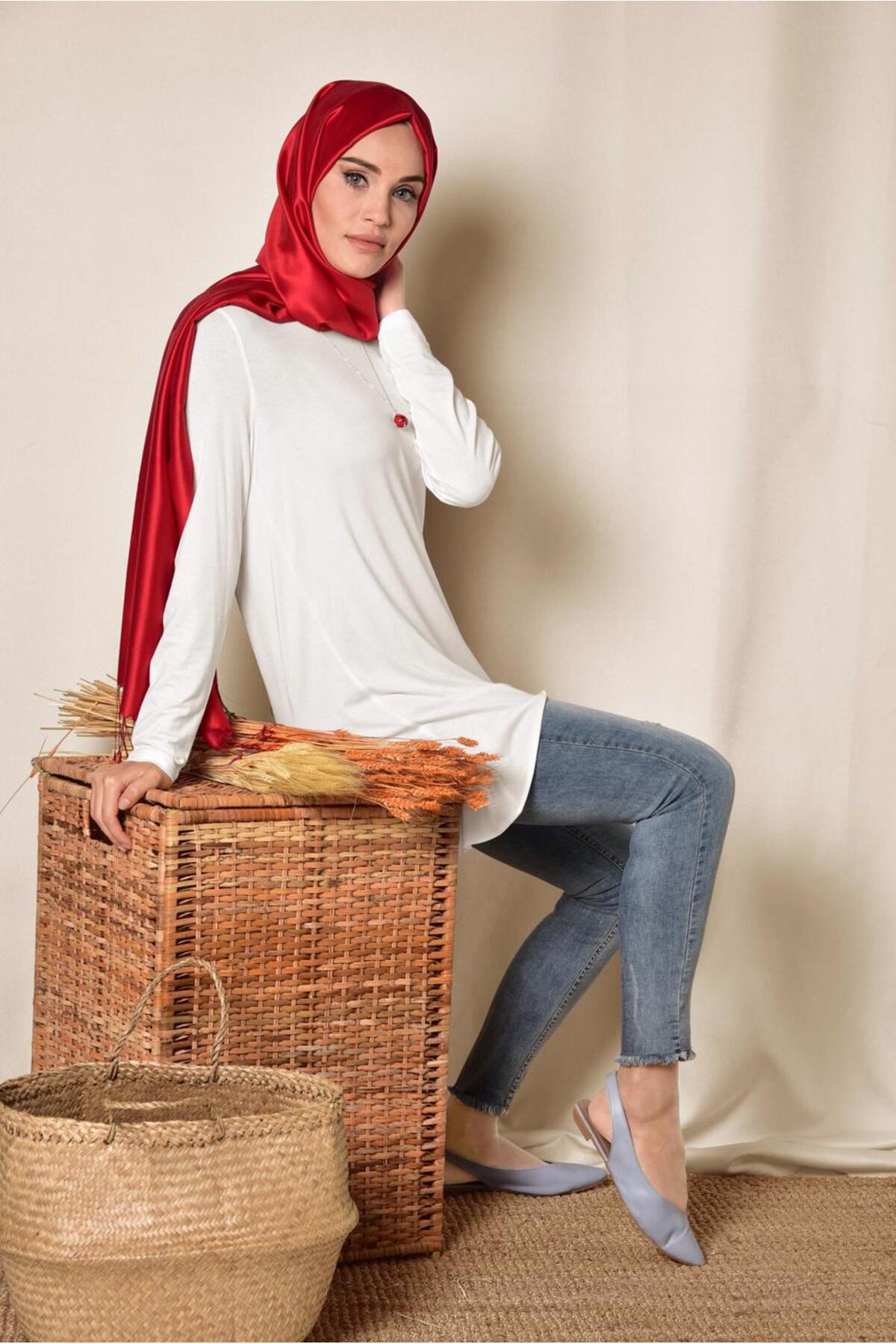 تونیک زنانه راسته آستین بلند | آلوینا Alvina 19YTNK004937