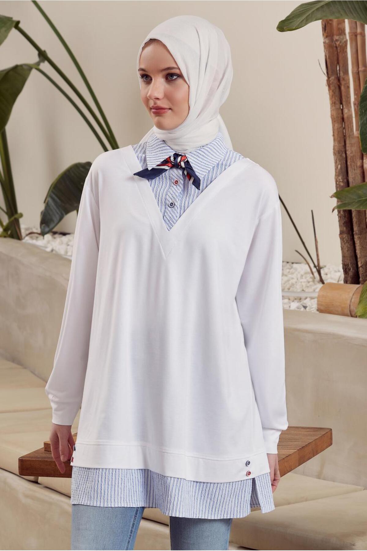 تونیک زنانه راه راه آستین بلند | آلوینا Alvina 25YTNK0045547