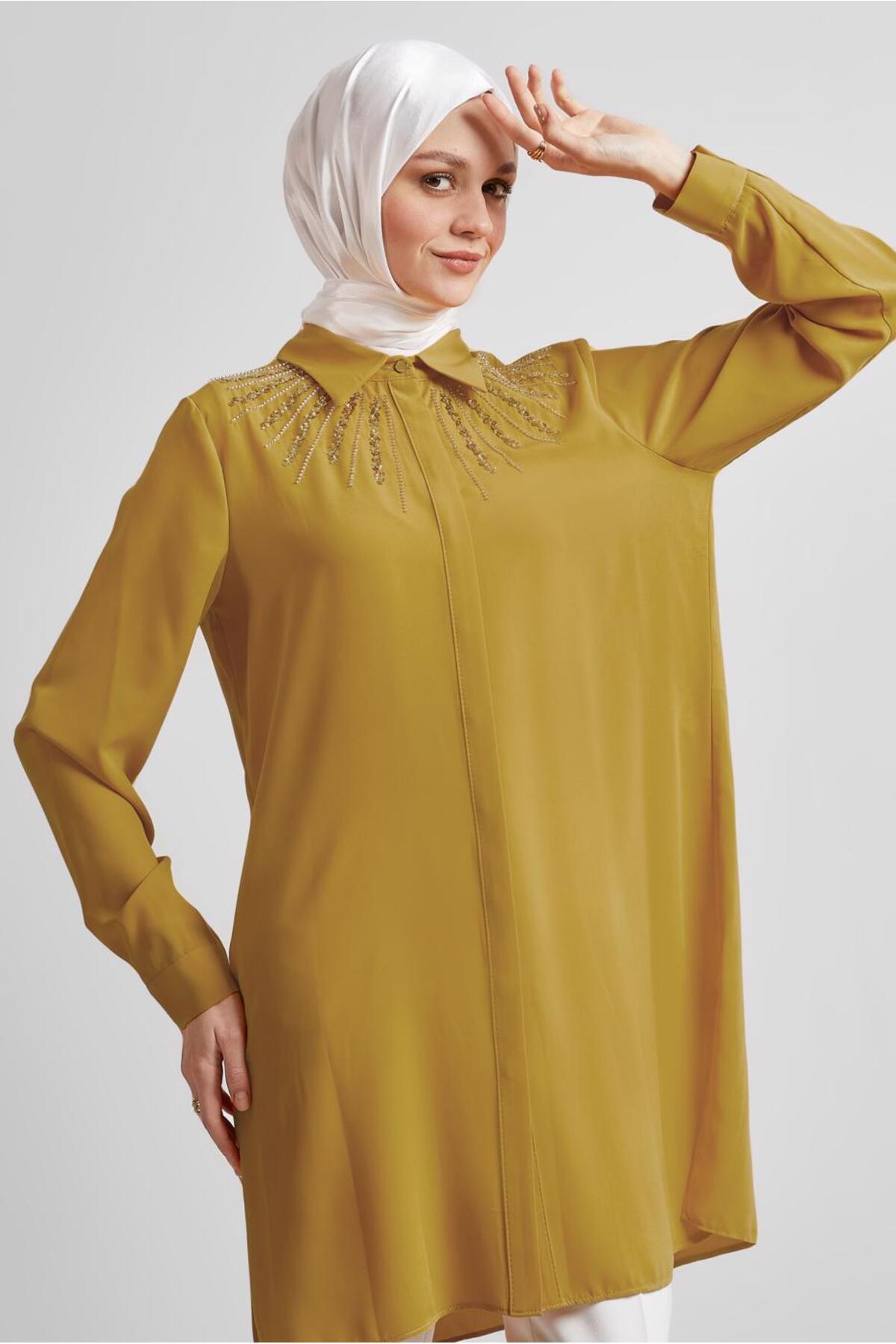 تونیک زنانه راسته آستین بلند | آلوینا Alvina 25YTNK0045421