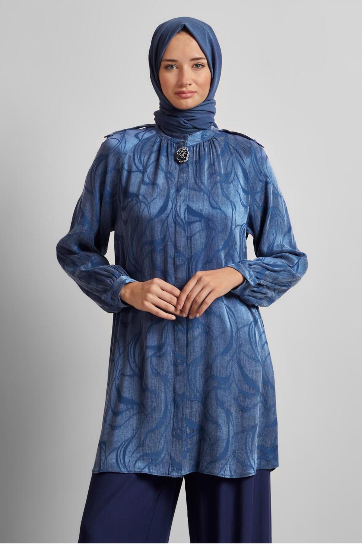 تونیک زنانه طرح دار آستین استاندارد | آلوینا Alvina 25YTNK0045652