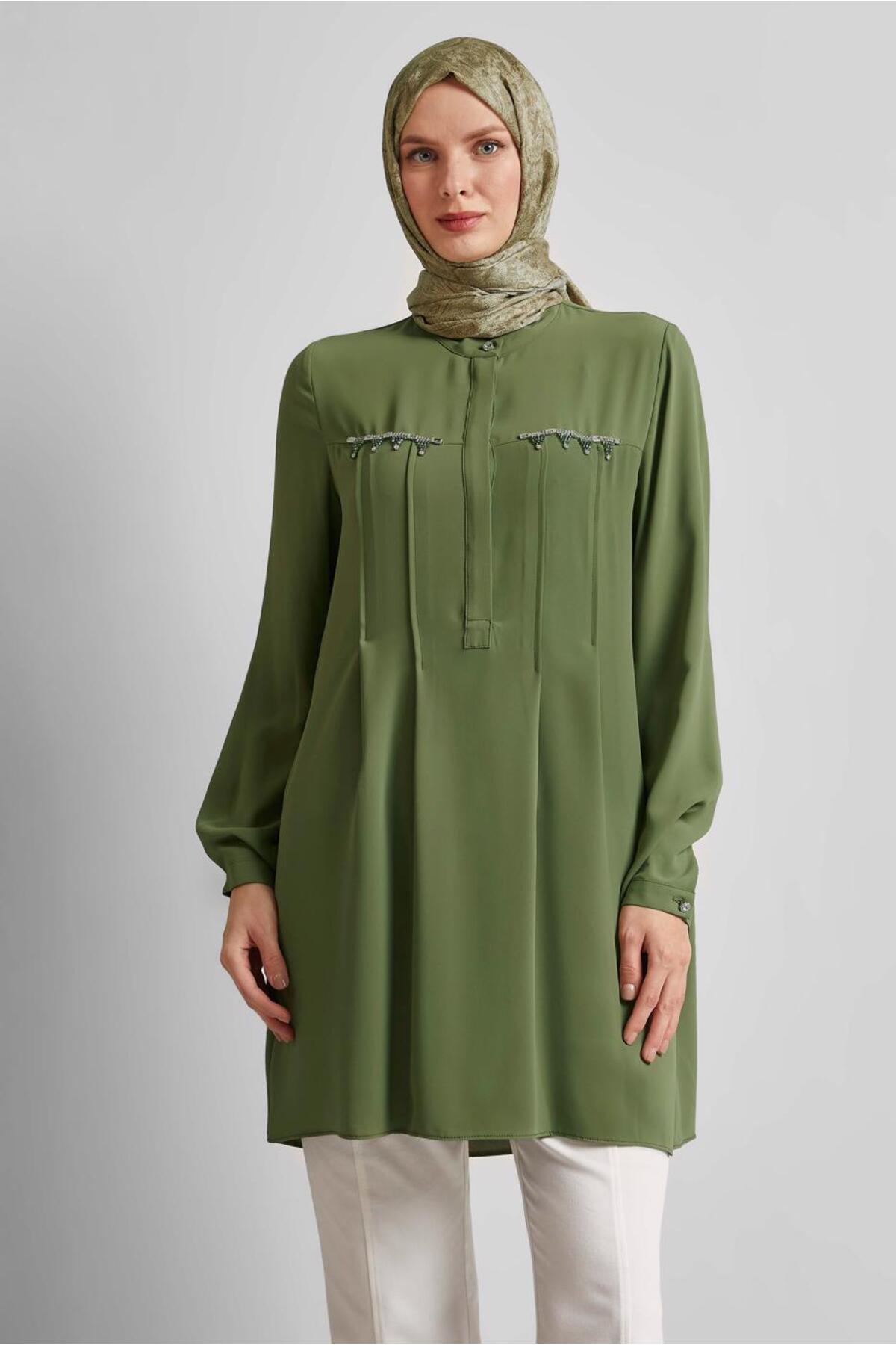 تونیک زنانه راسته آستین بلند | آلوینا Alvina TYC1C498CDD40A3375CD1E807