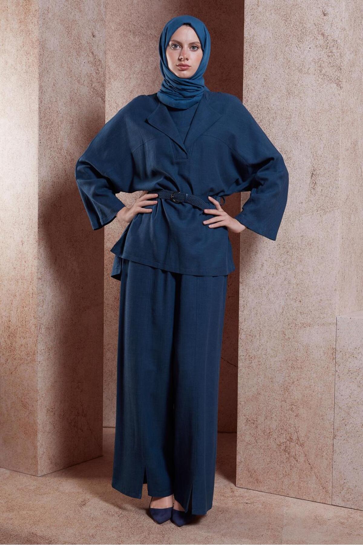 ست لباس زنانه راسته فاق نرمال آستین خفاشی | آلوینا Alvina 24YTKP0044502