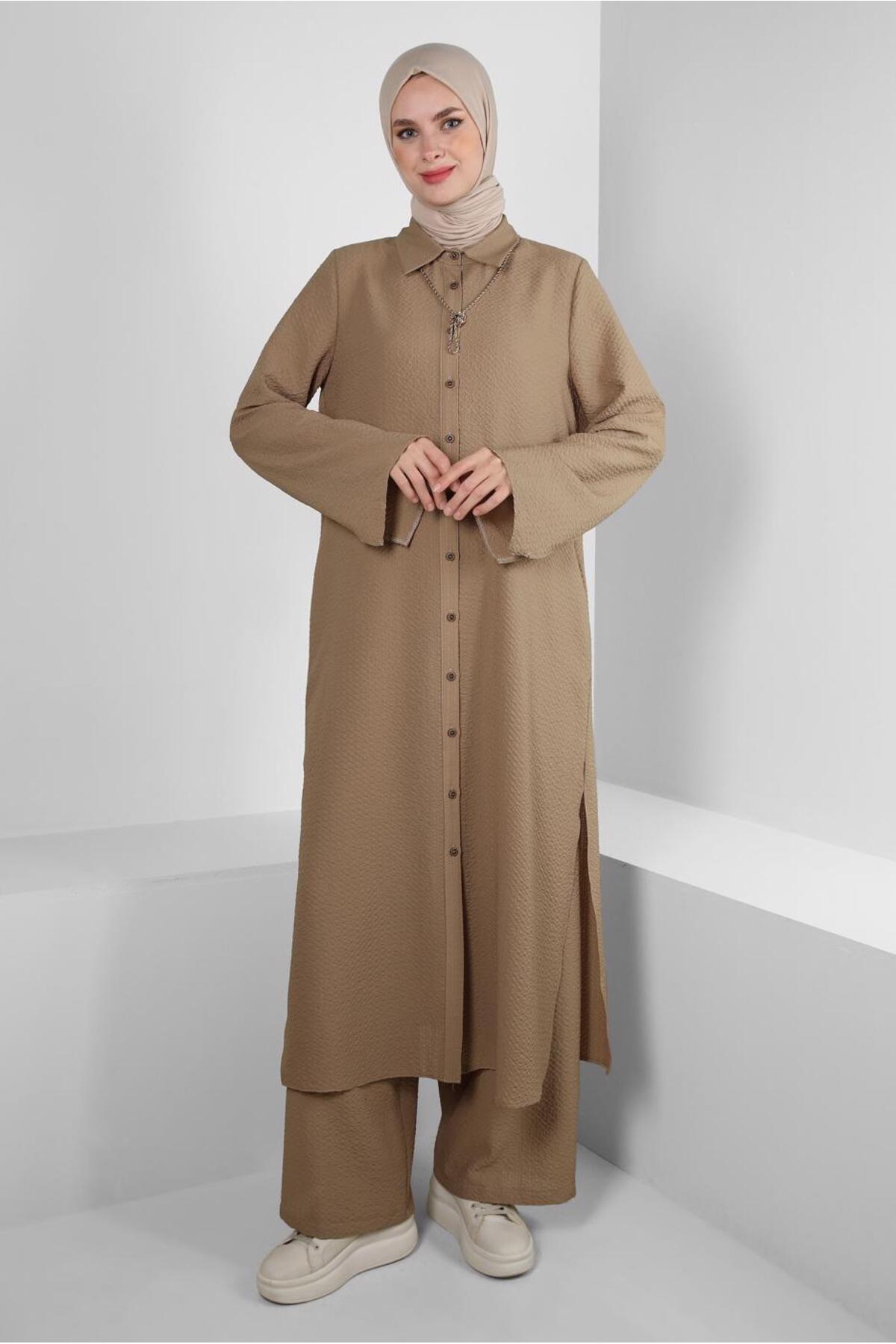 ست لباس زنانه راسته فاق نرمال آستین اسپانیایی | آلوینا Alvina TYCKHF6ALN170654142421474