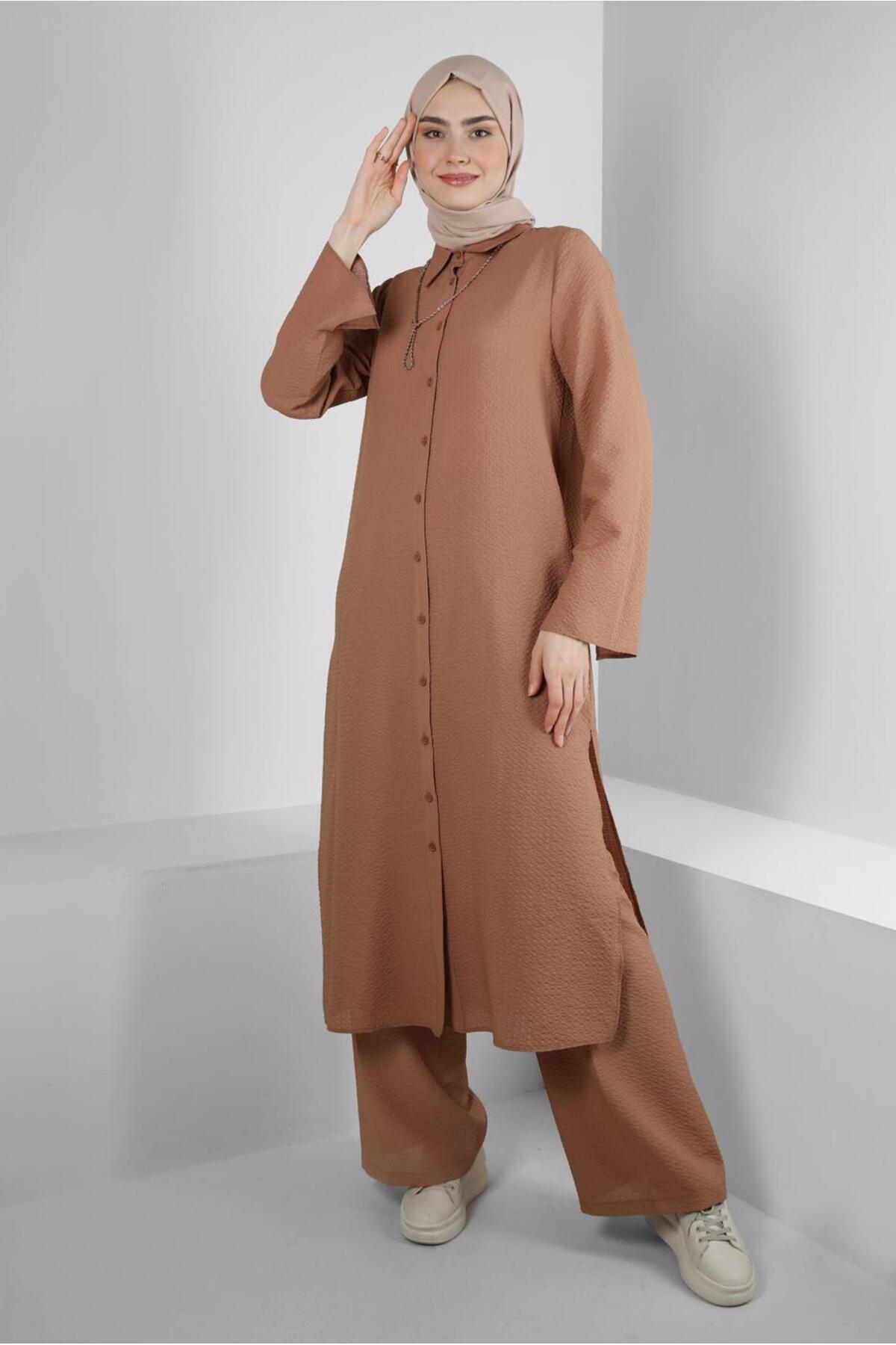 ست لباس زنانه راسته فاق نرمال آستین اسپانیایی | آلوینا Alvina TYCKHF6ALN170654142421474