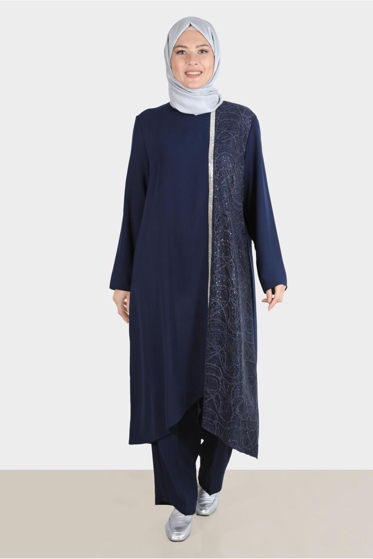 ست لباس زنانه طرح دار فاق نرمال آستین استاندارد | آلوینا Alvina 22YTKP0030274