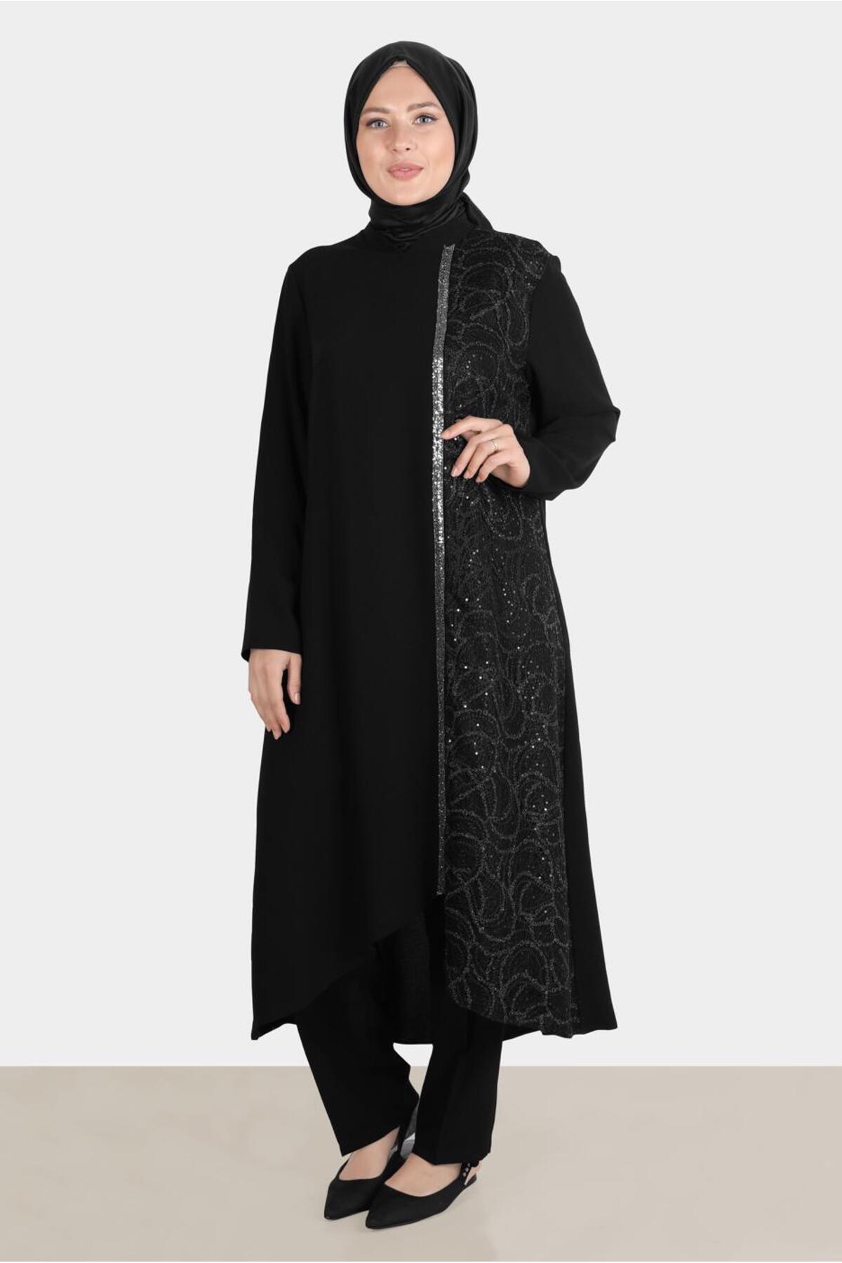 ست لباس زنانه طرح دار فاق نرمال آستین استاندارد | آلوینا Alvina 22YTKP0030274