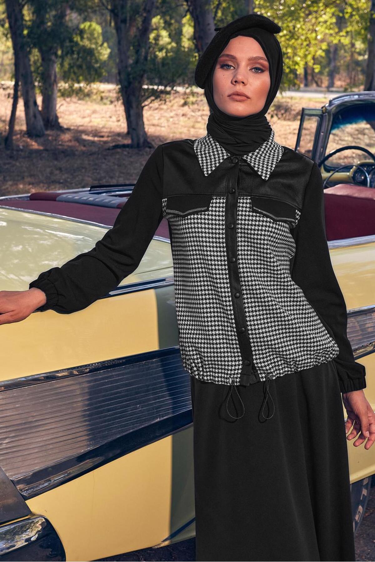 ست لباس زنانه طرح دار فاق نرمال آستین استاندارد | آلوینا Alvina 24KTKE0044184