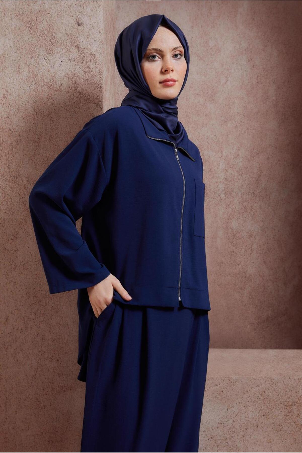 ست لباس زنانه راسته فاق نرمال آستین افتاده | آلوینا Alvina 24YTKP0044461
