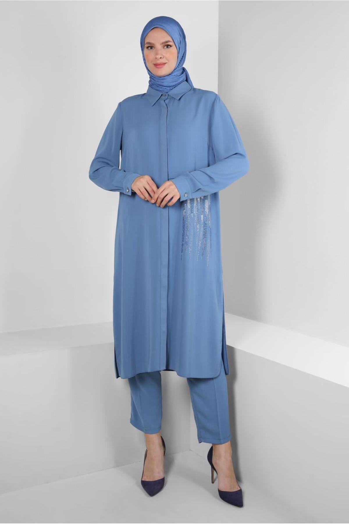 ست لباس زنانه راسته کشسان آستین استاندارد | آلوینا Alvina 23YTKP0043518