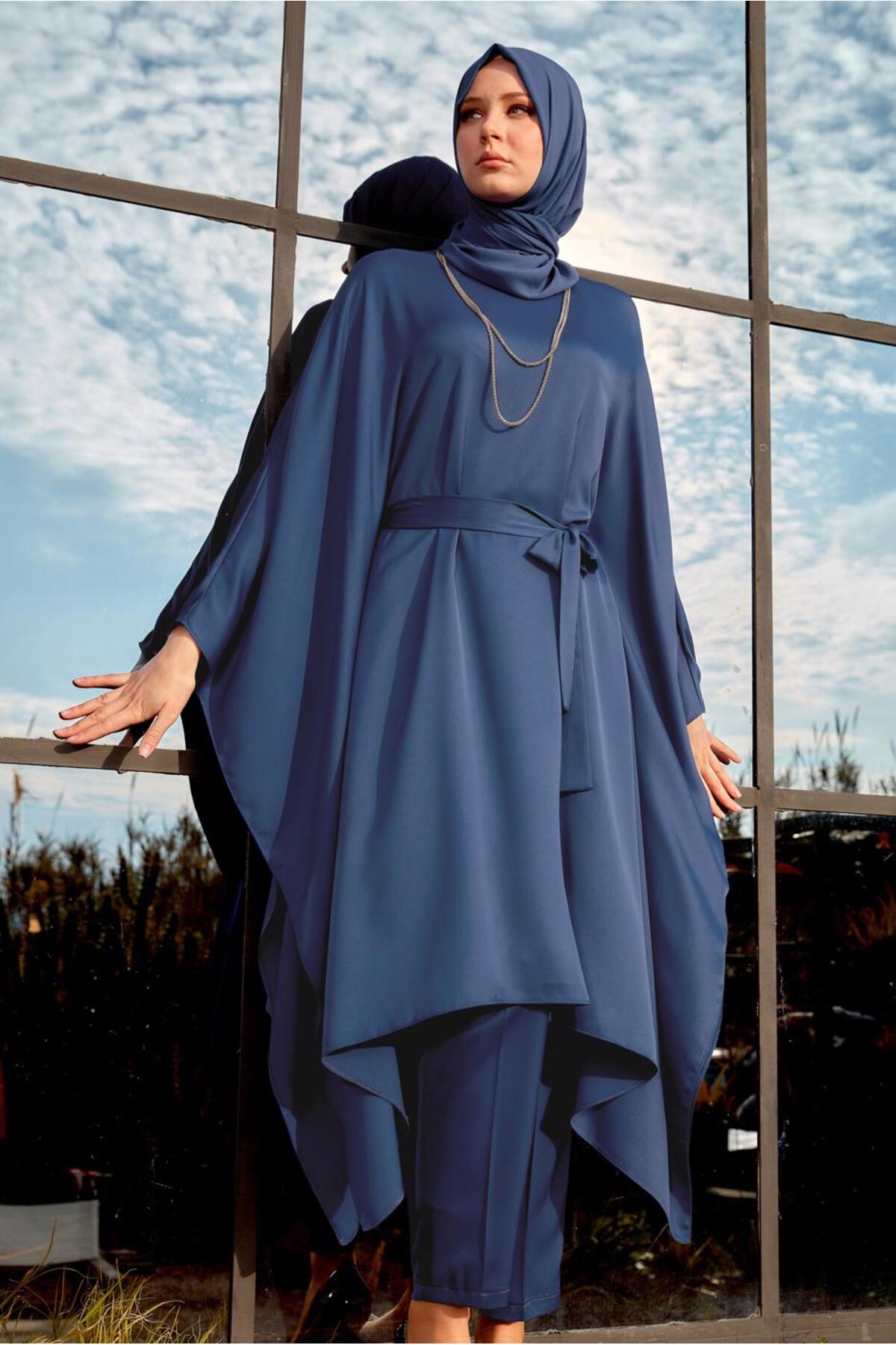 ست لباس زنانه راسته فاق نرمال آستین خفاشی | آلوینا Alvina 24YTKP0044424