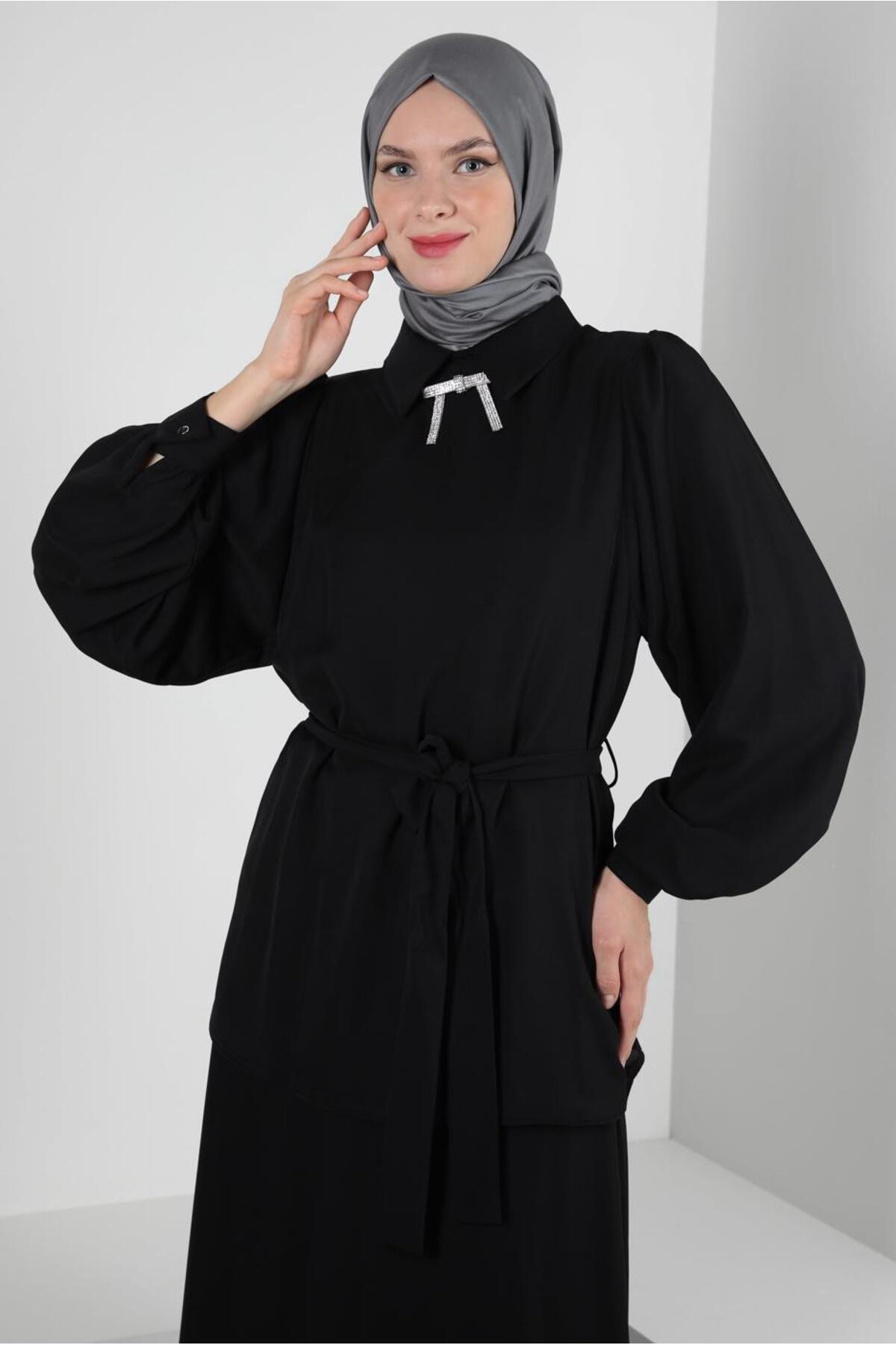 ست لباس زنانه راسته فاق نرمال آستین بالونی | آلوینا Alvina 23YTKE0043911