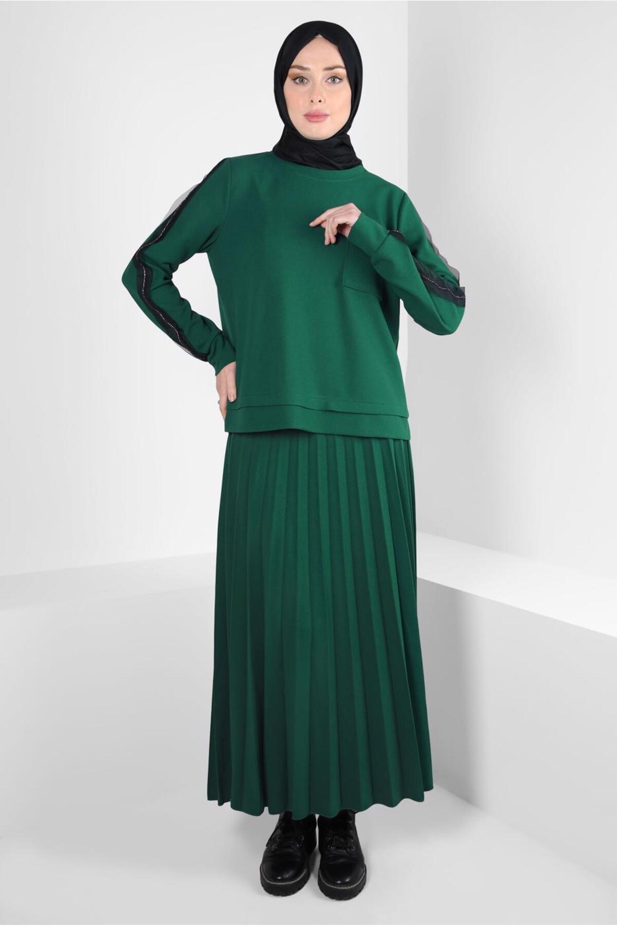 ست لباس زنانه راسته فاق نرمال آستین استاندارد | آلوینا Alvina 24KTKE0044243