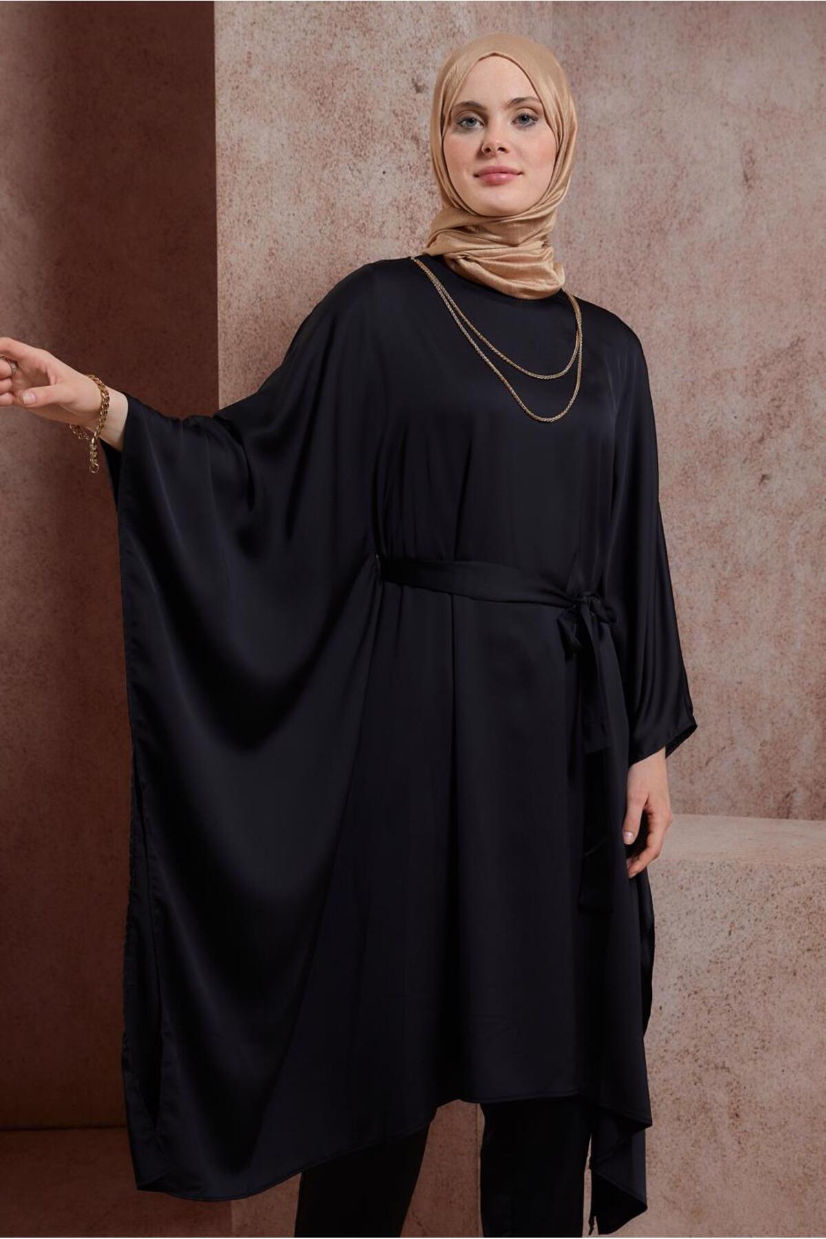 ست لباس زنانه راسته فاق نرمال آستین خفاشی | آلوینا Alvina 24YTKP0044424