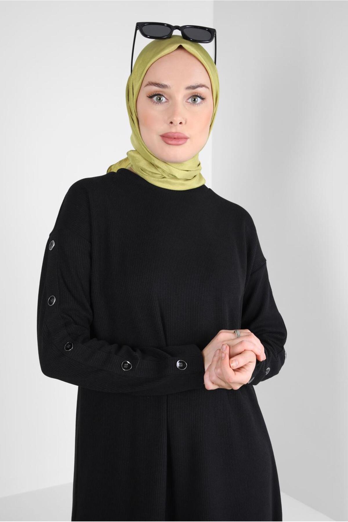 ست لباس زنانه راسته فاق نرمال آستین افتاده | آلوینا Alvina 24KTKP0044340